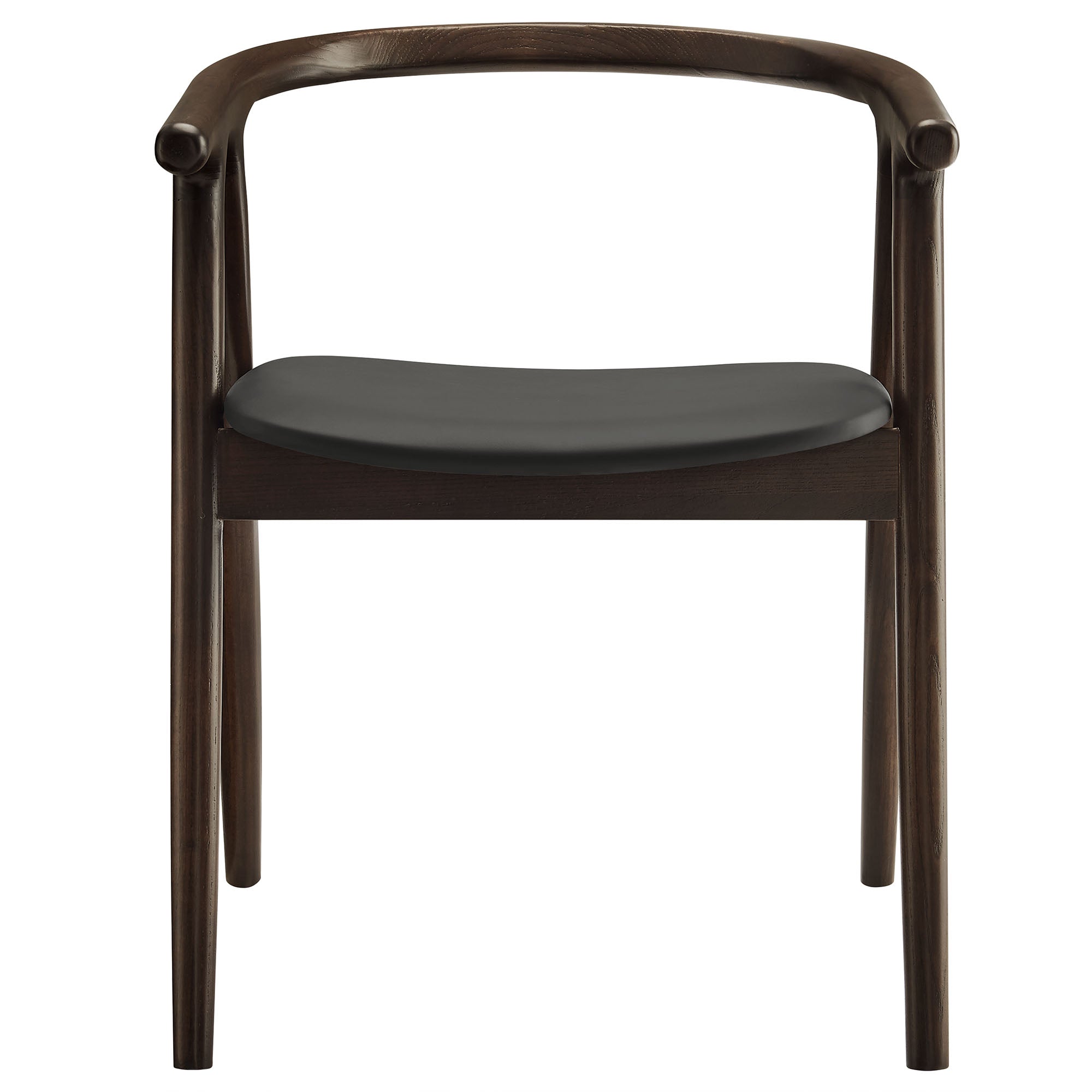 Henry Vegan Leather and Wood Dining Chair, Black