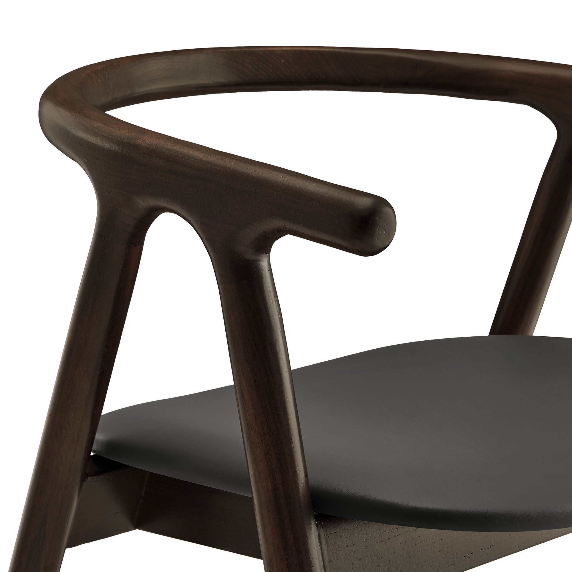Henry Vegan Leather and Wood Dining Chair, Black