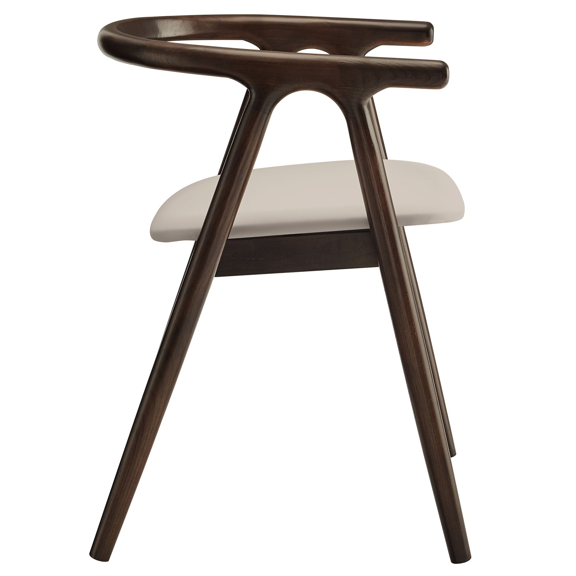 Henry Vegan Leather and Wood Dining Chair, Stone
