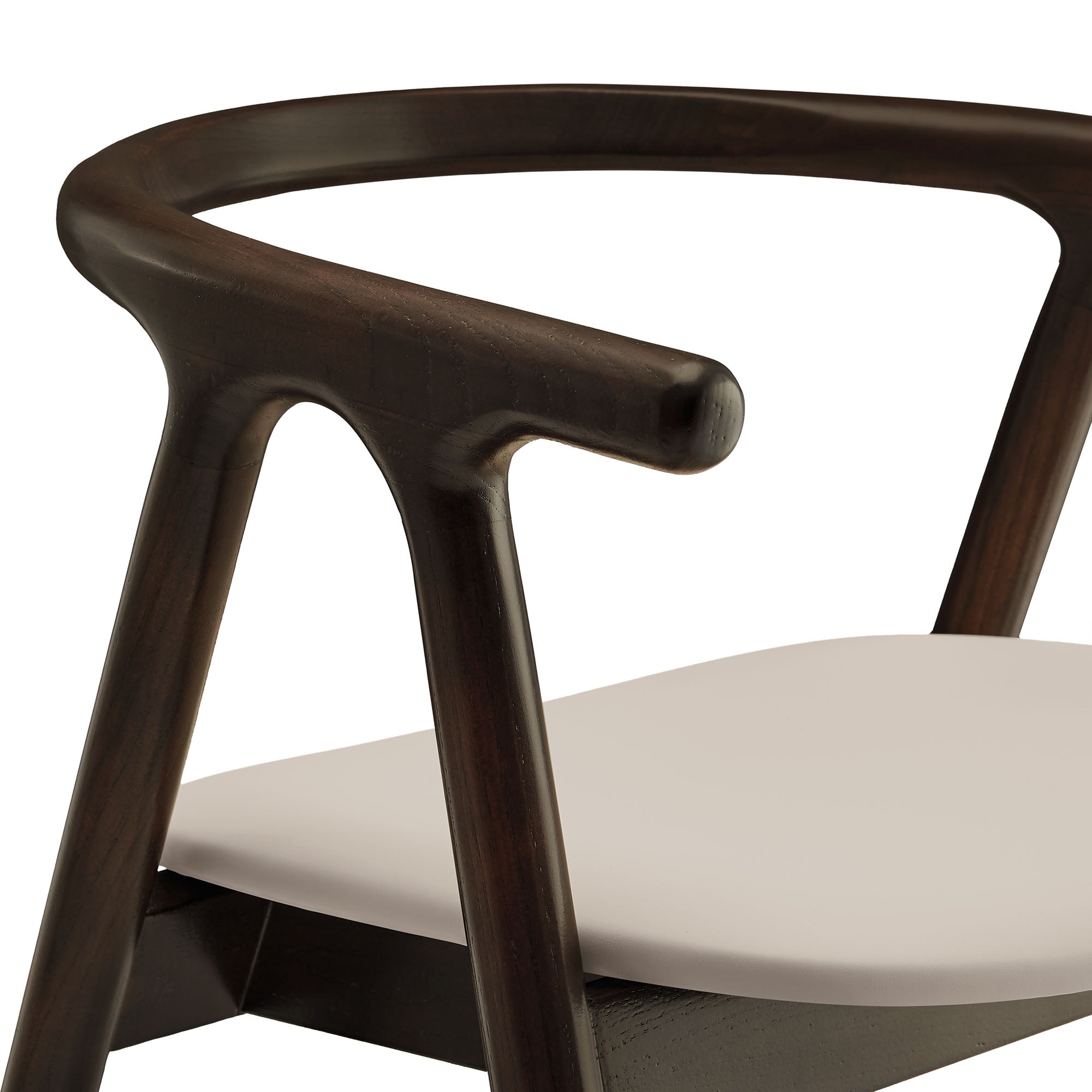Henry Vegan Leather and Wood Dining Chair, Stone