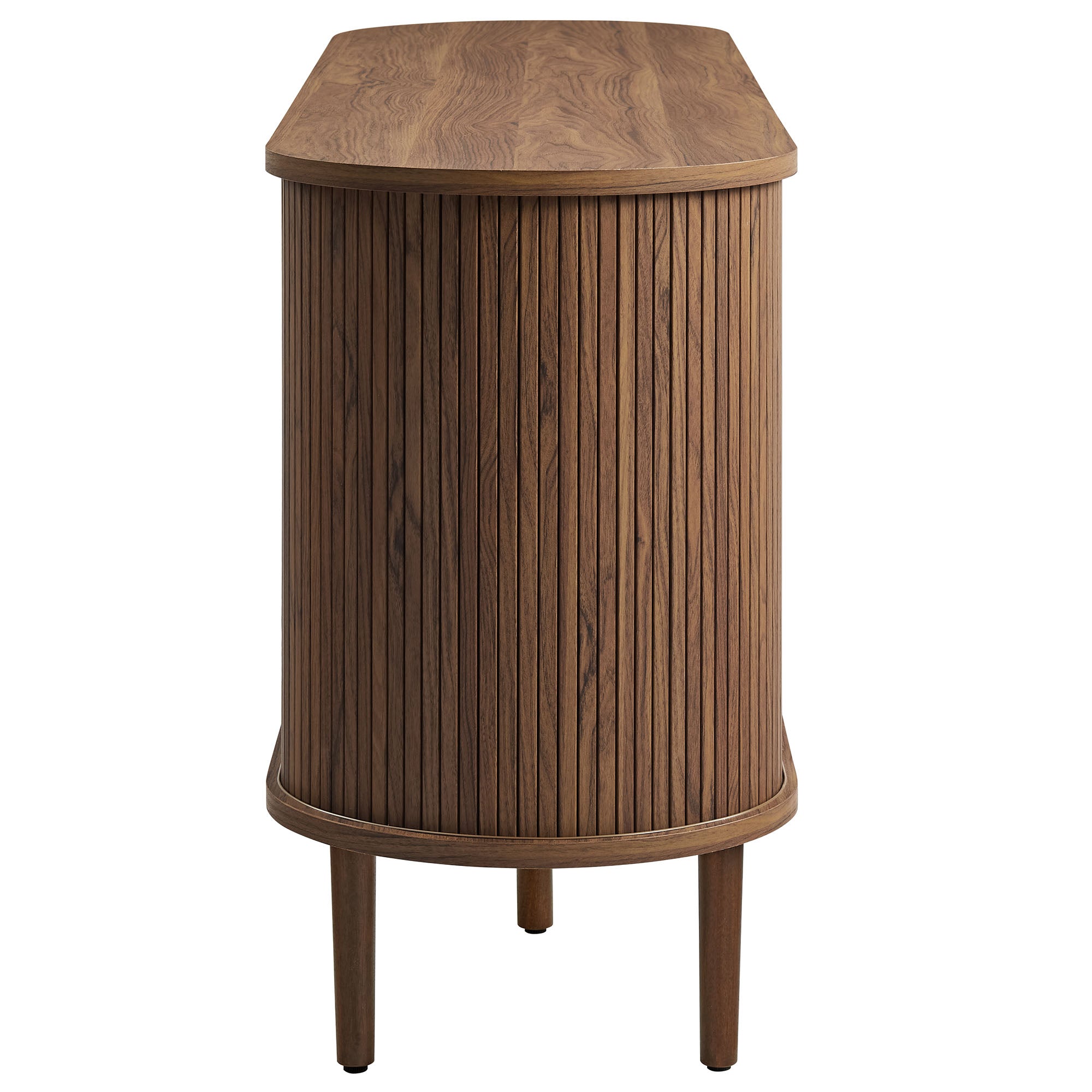 Harlan 67" Fluted Oval Sideboard Cabinet, Walnut