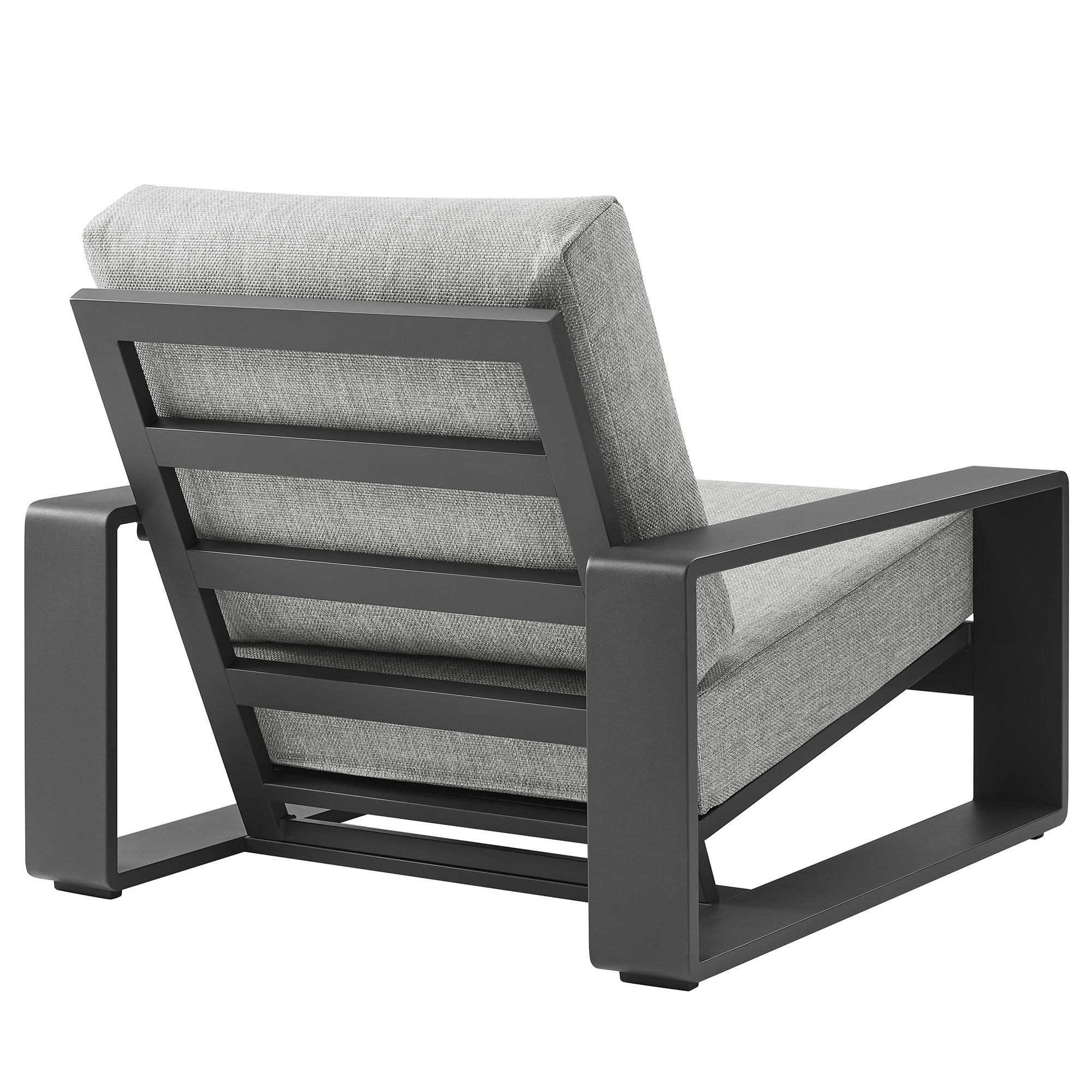 Lirienne Outdoor Patio Aluminum Armchair, Light Gray Gray