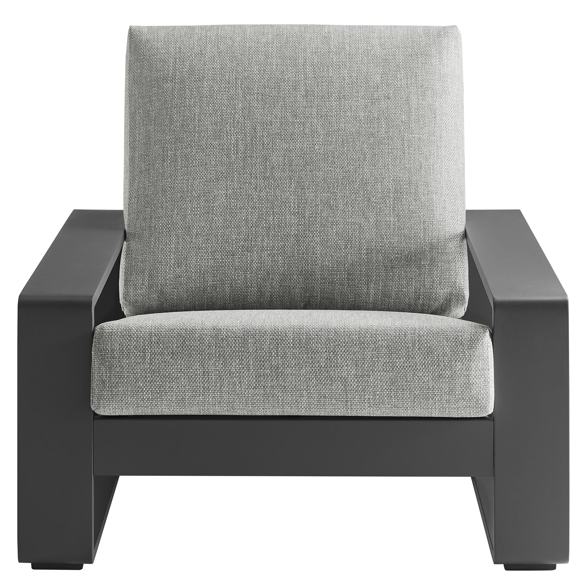 Lirienne Outdoor Patio Aluminum Armchair, Light Gray Gray