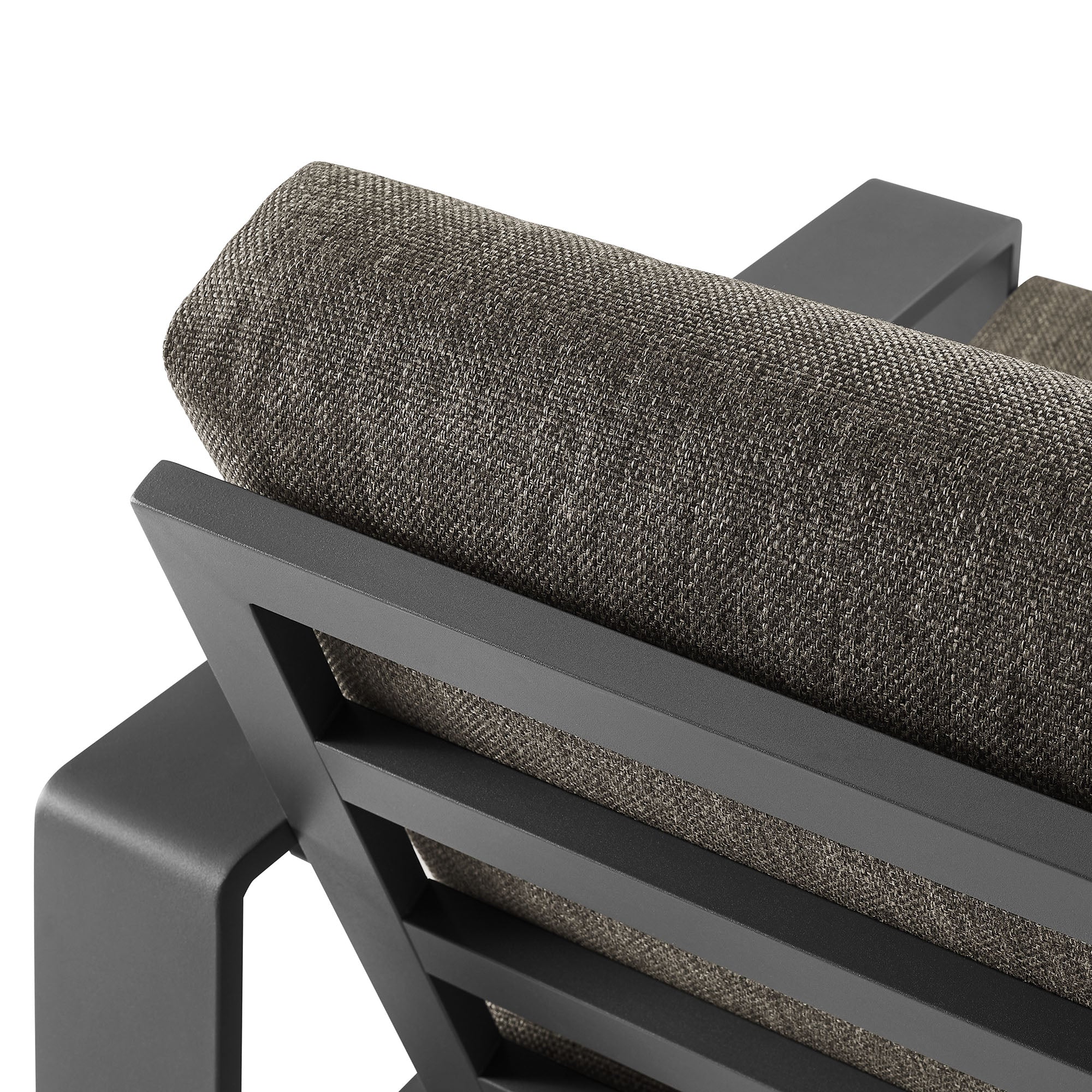 Lirienne Outdoor Patio Aluminum Faux Wood Armchairs Set of 2, Smoke