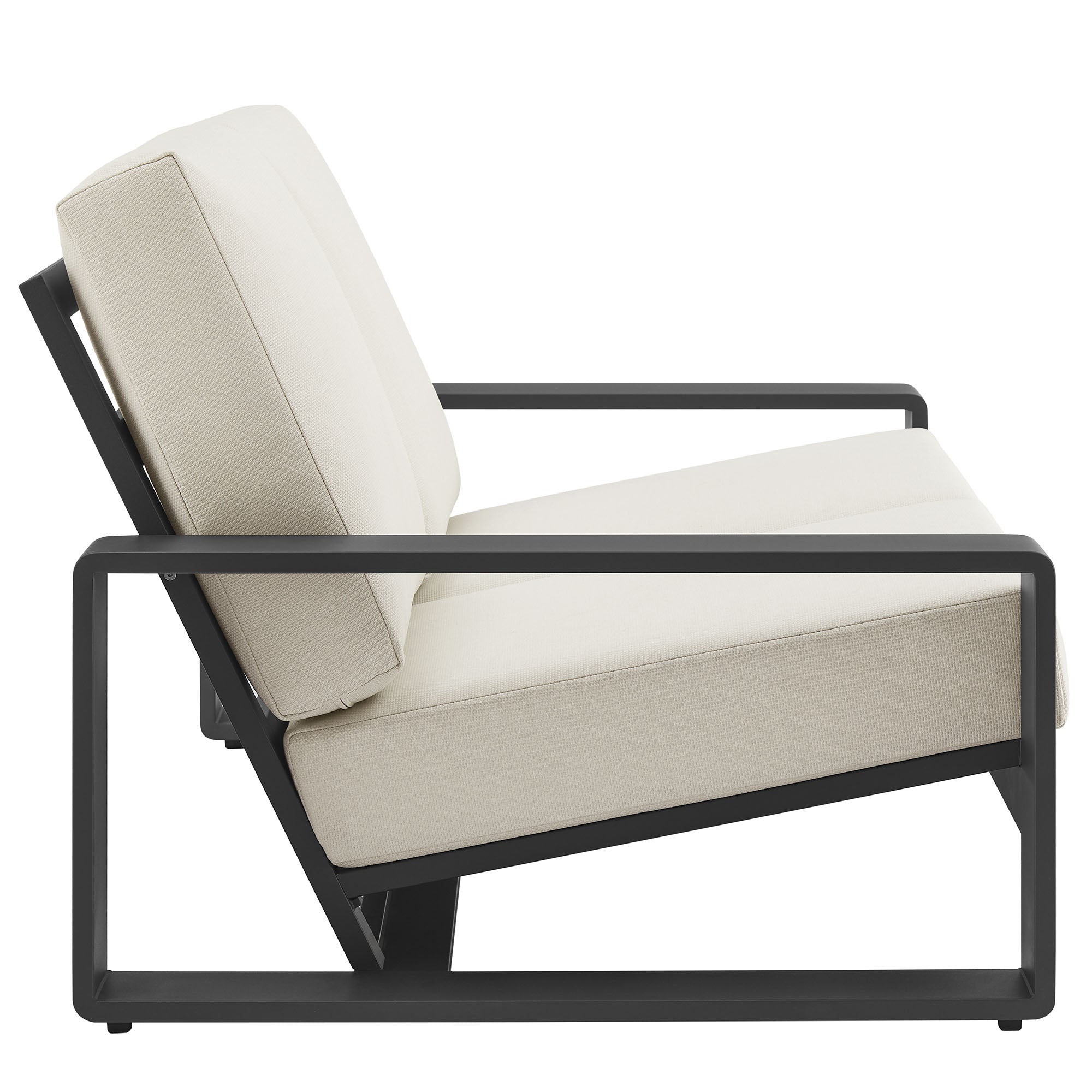 Lirienne Outdoor Patio Aluminum Loveseat, Cream Gray