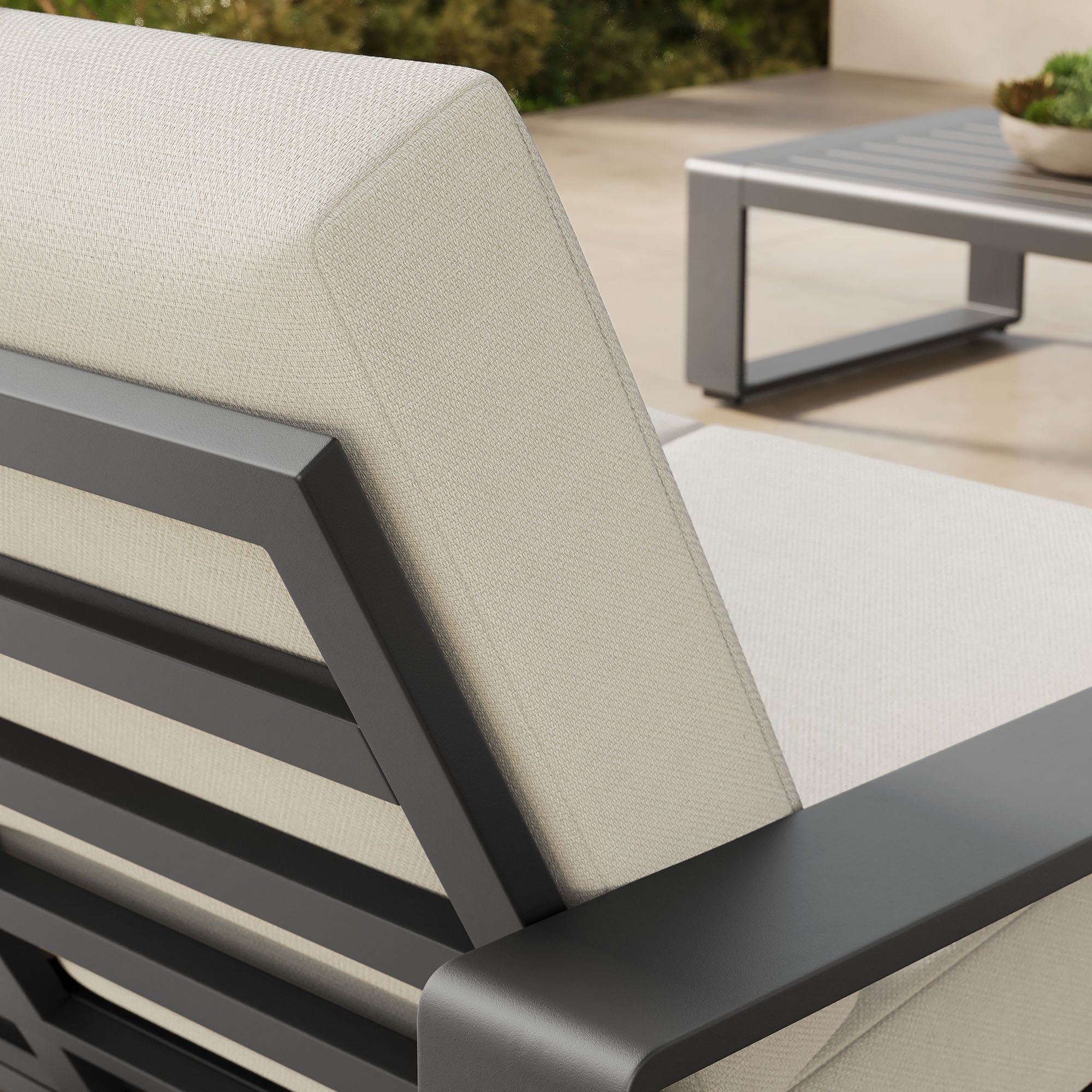 Lirienne Outdoor Patio Aluminum Loveseat, Cream Gray