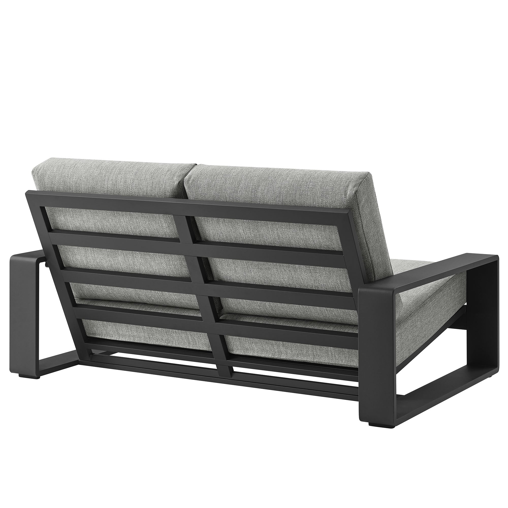 Lirienne Outdoor Patio Aluminum Loveseat, Light Gray Gray