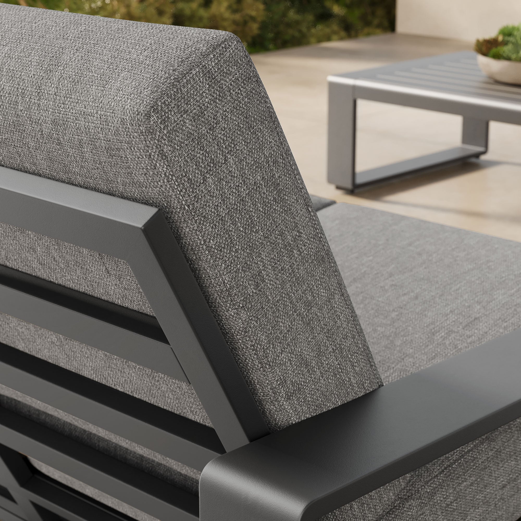 Lirienne Outdoor Patio Aluminum Loveseat, Light Gray Gray