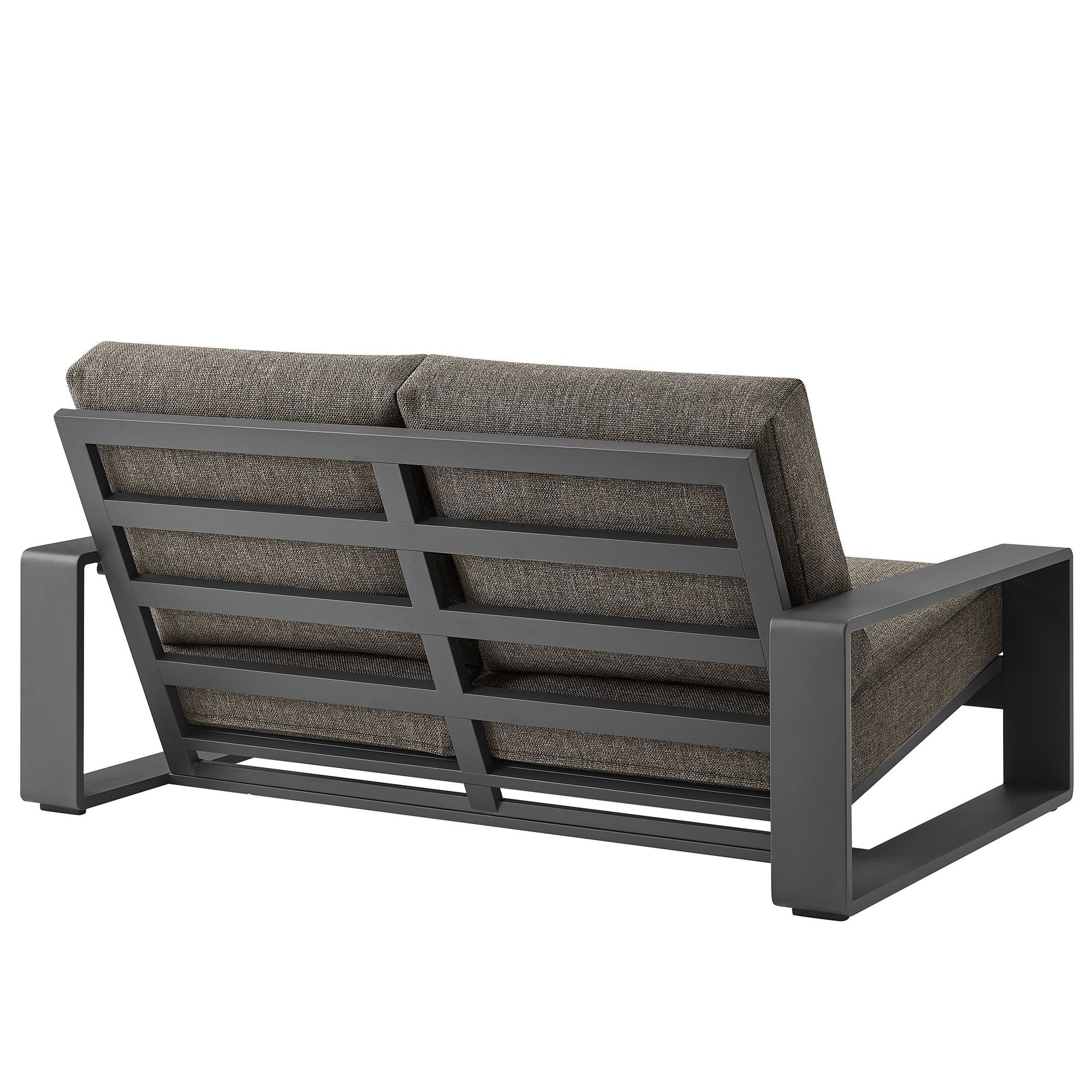 Lirienne Outdoor Patio Aluminum Loveseat, Smoke Gray