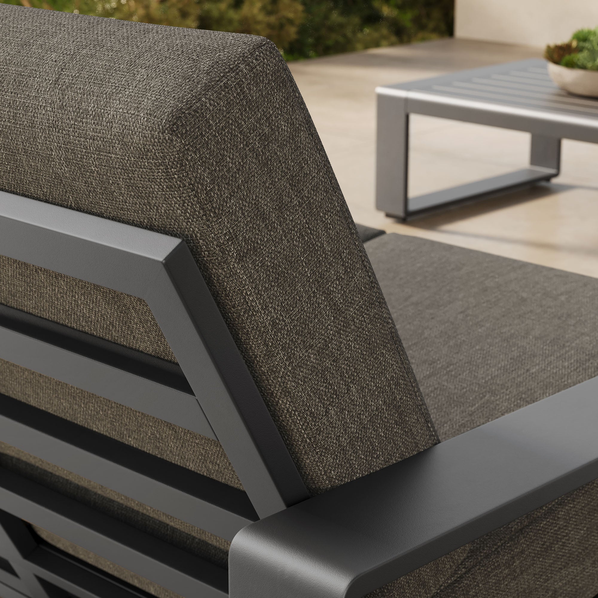 Lirienne Outdoor Patio Aluminum Loveseat, Smoke Gray