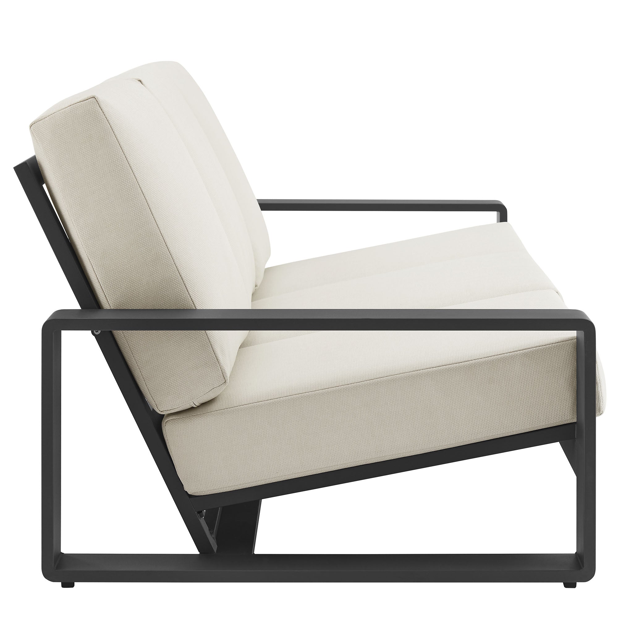 Lirienne Outdoor Patio Aluminum Sofa, Cream Gray