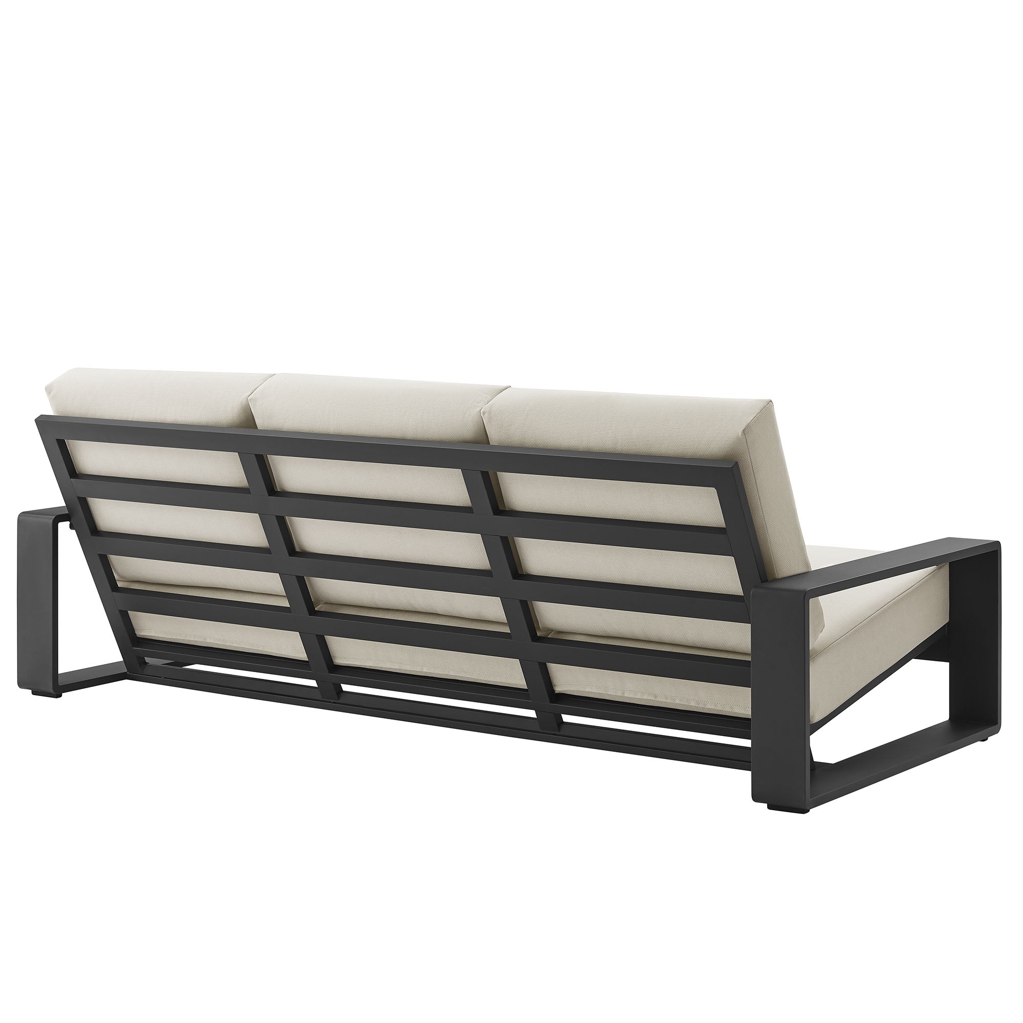 Lirienne Outdoor Patio Aluminum Sofa, Cream Gray