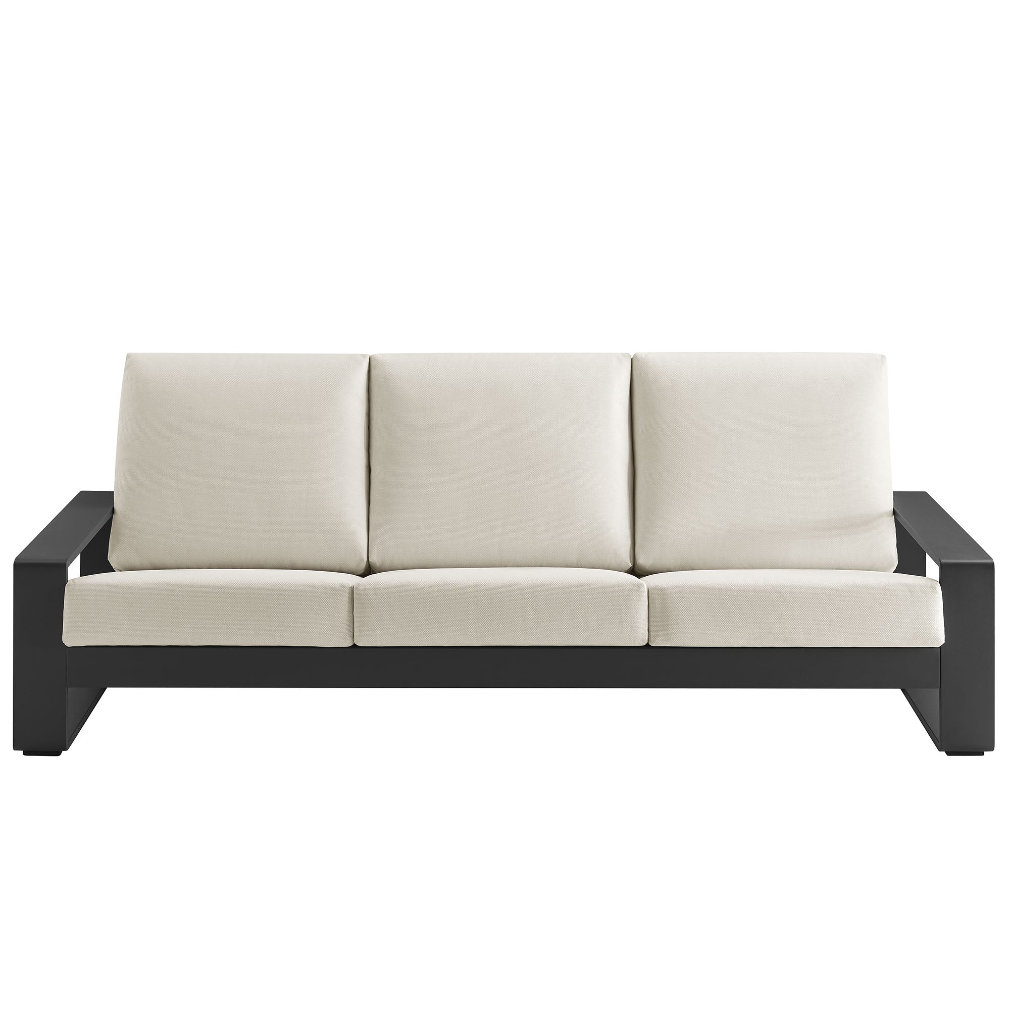 Lirienne Outdoor Patio Aluminum Sofa, Cream Gray