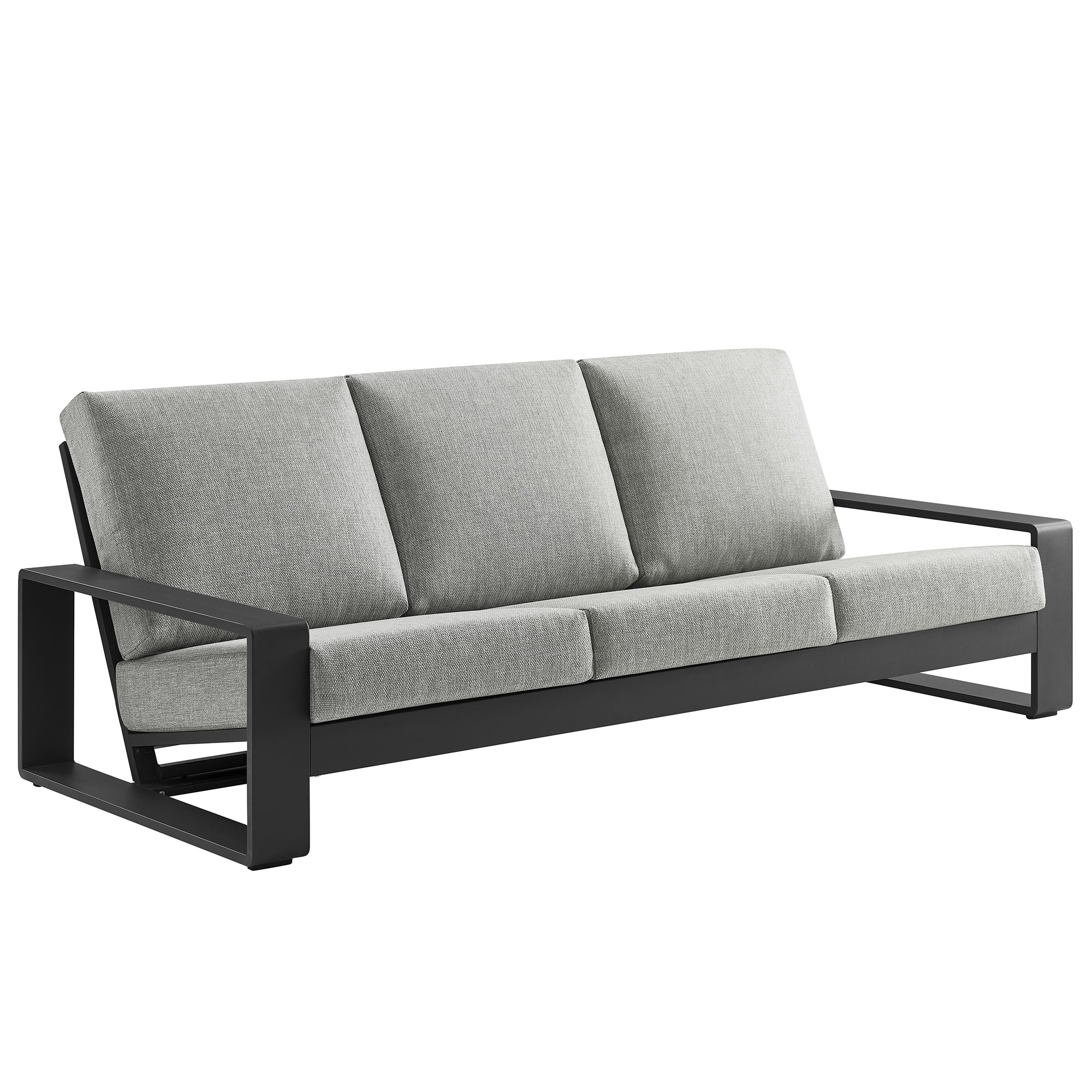Lirienne Outdoor Patio Aluminum Sofa, Light Gray Gray