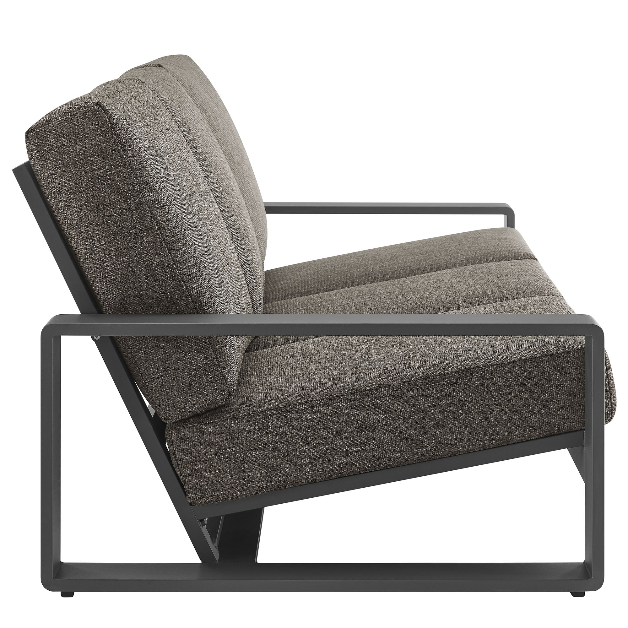 Lirienne Outdoor Patio Aluminum Sofa, Smoke Gray