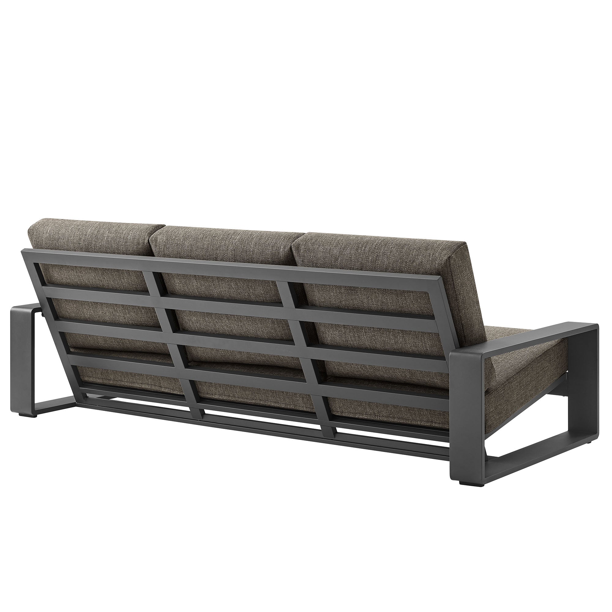 Lirienne Outdoor Patio Aluminum Sofa, Smoke Gray