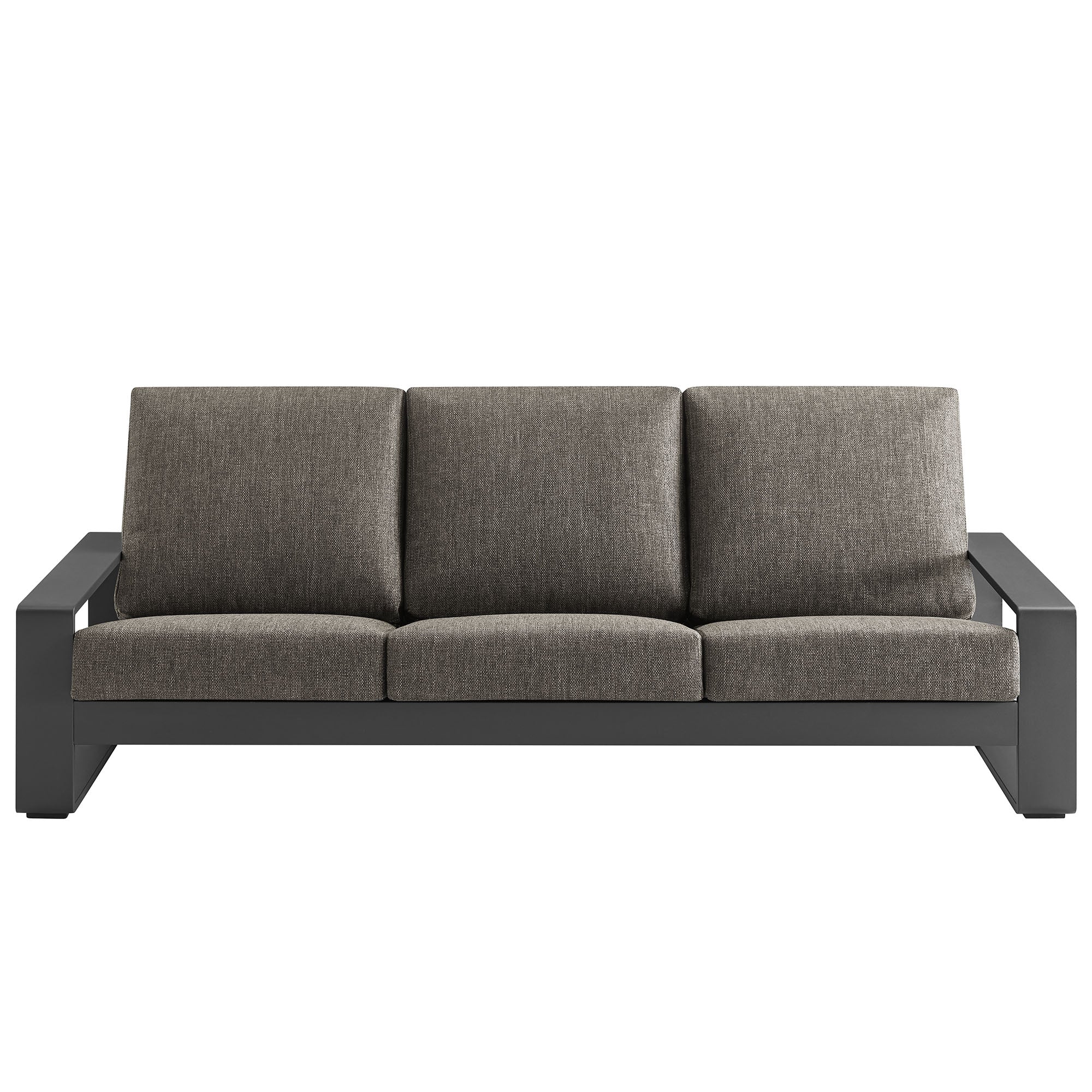Lirienne Outdoor Patio Aluminum Sofa, Smoke Gray