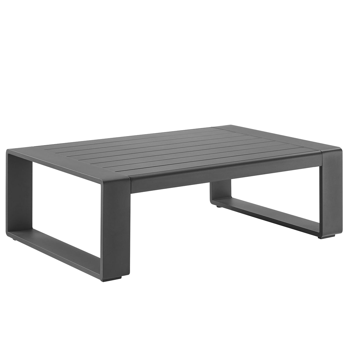 Lirienne Outdoor Patio Aluminum Coffee Table, Gray