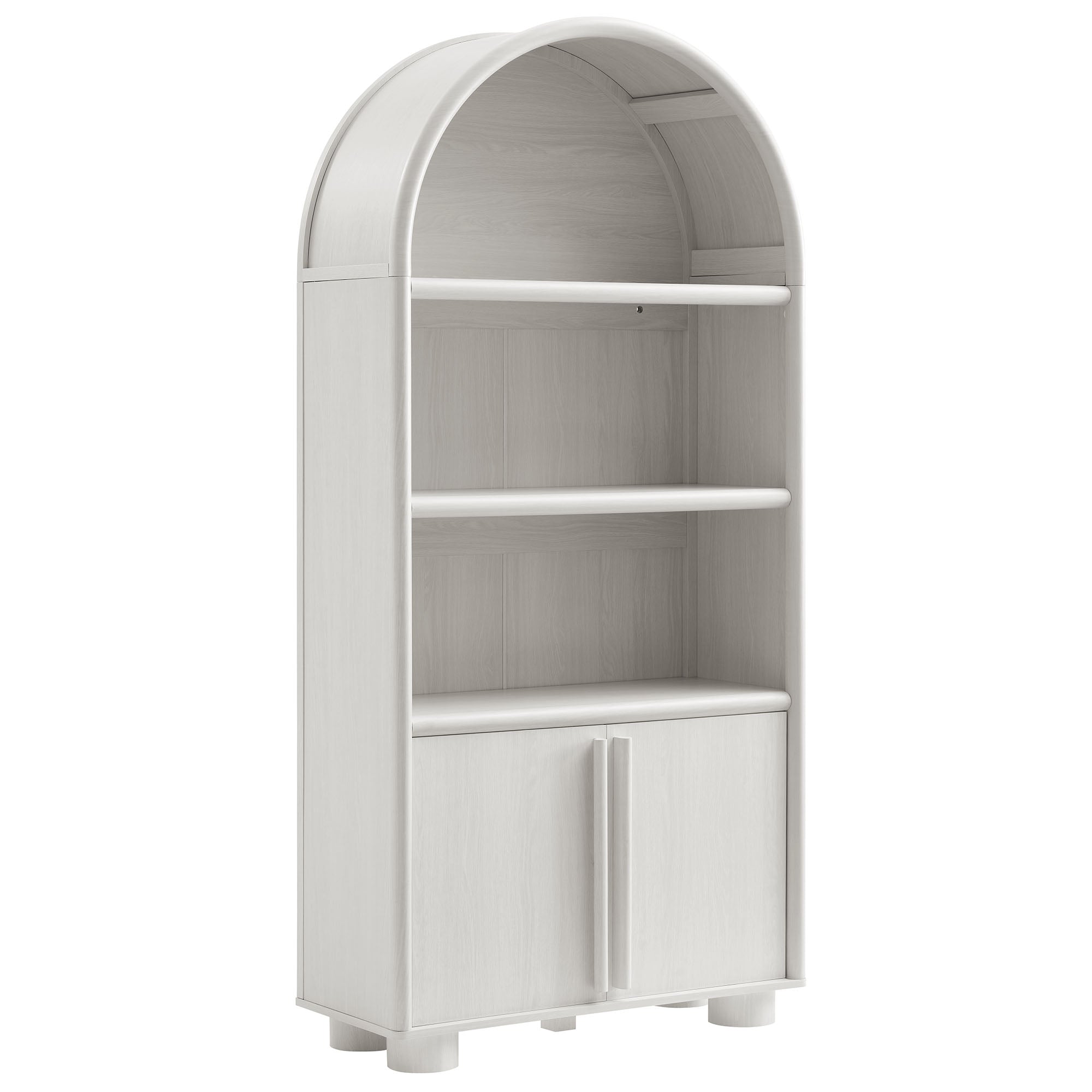 Bellamy Tall Arched Display Cabinet Bookcase, Ash