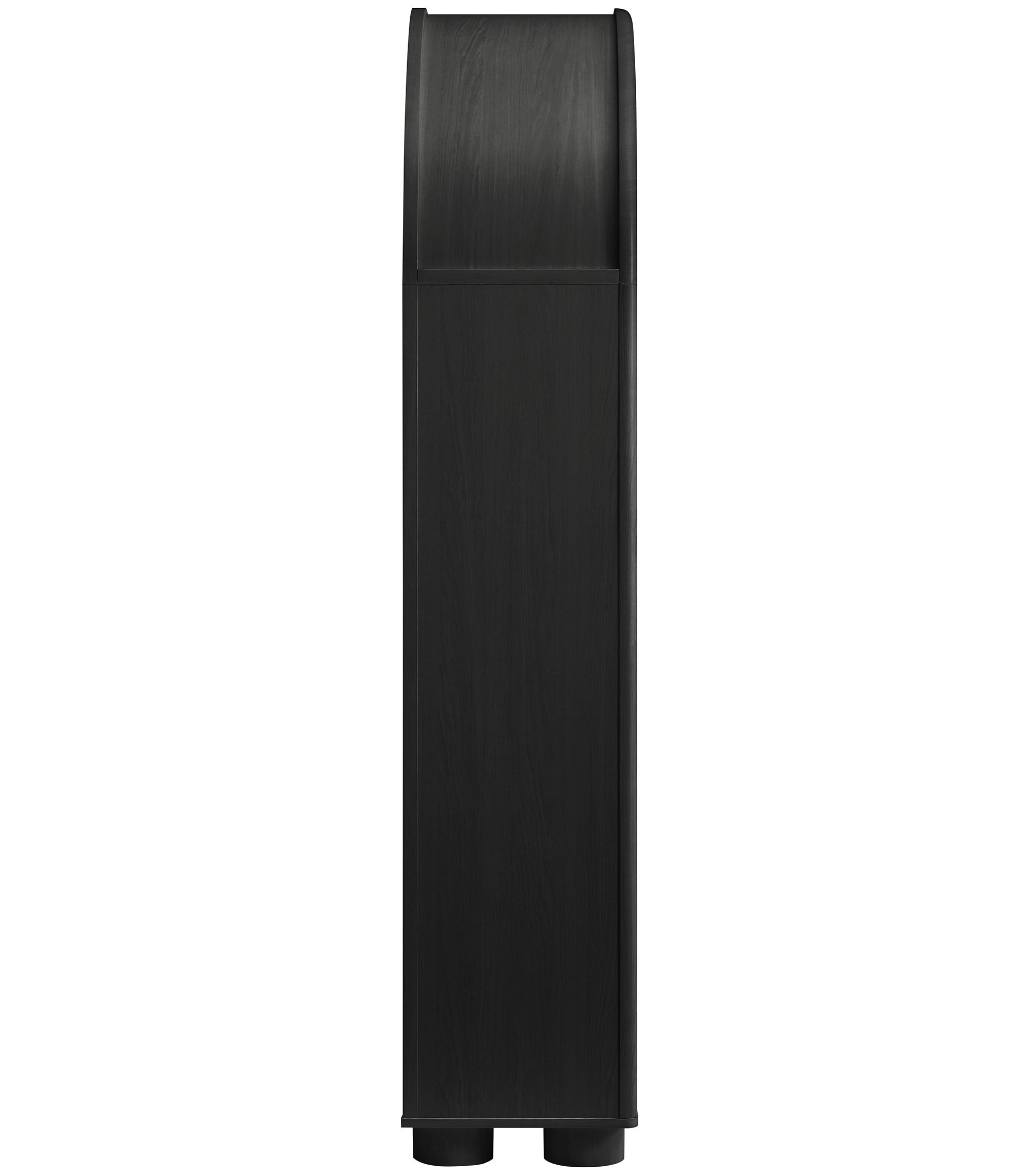 Bellamy Tall Arched Display Cabinet Bookcase, Black Oak
