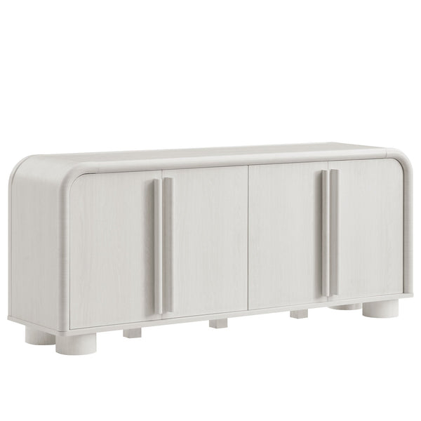 Bellamy Curved 4-Door Sideboard Cabinet, Ash