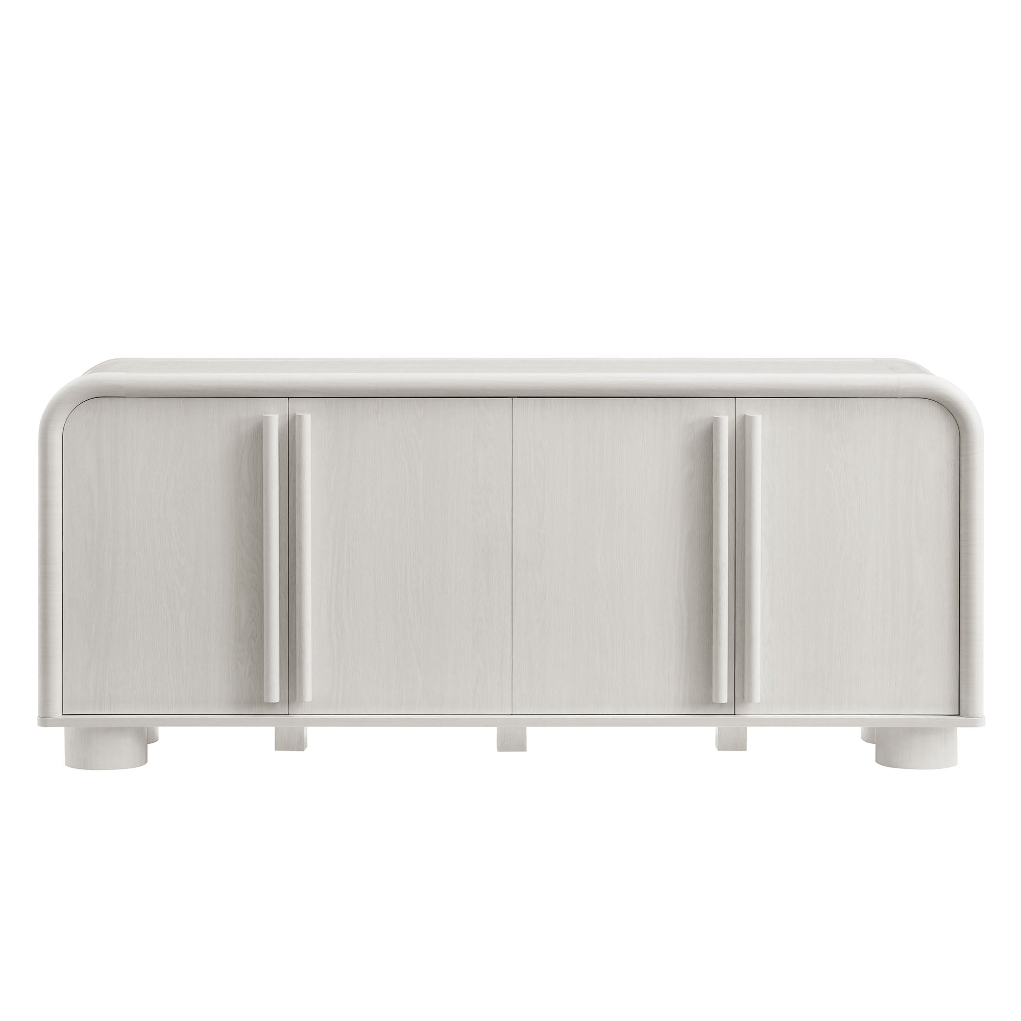 Bellamy Curved 4-Door Sideboard Cabinet, Ash