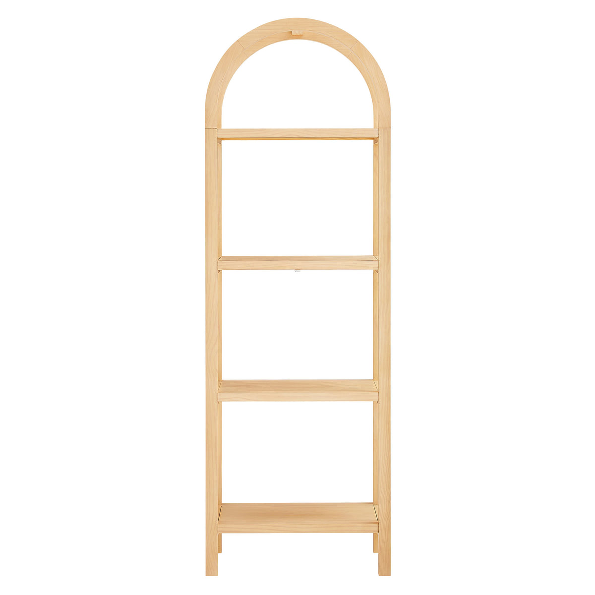 Vexley 72 Inch Tall Narrow Arched Bookshelf, Natural