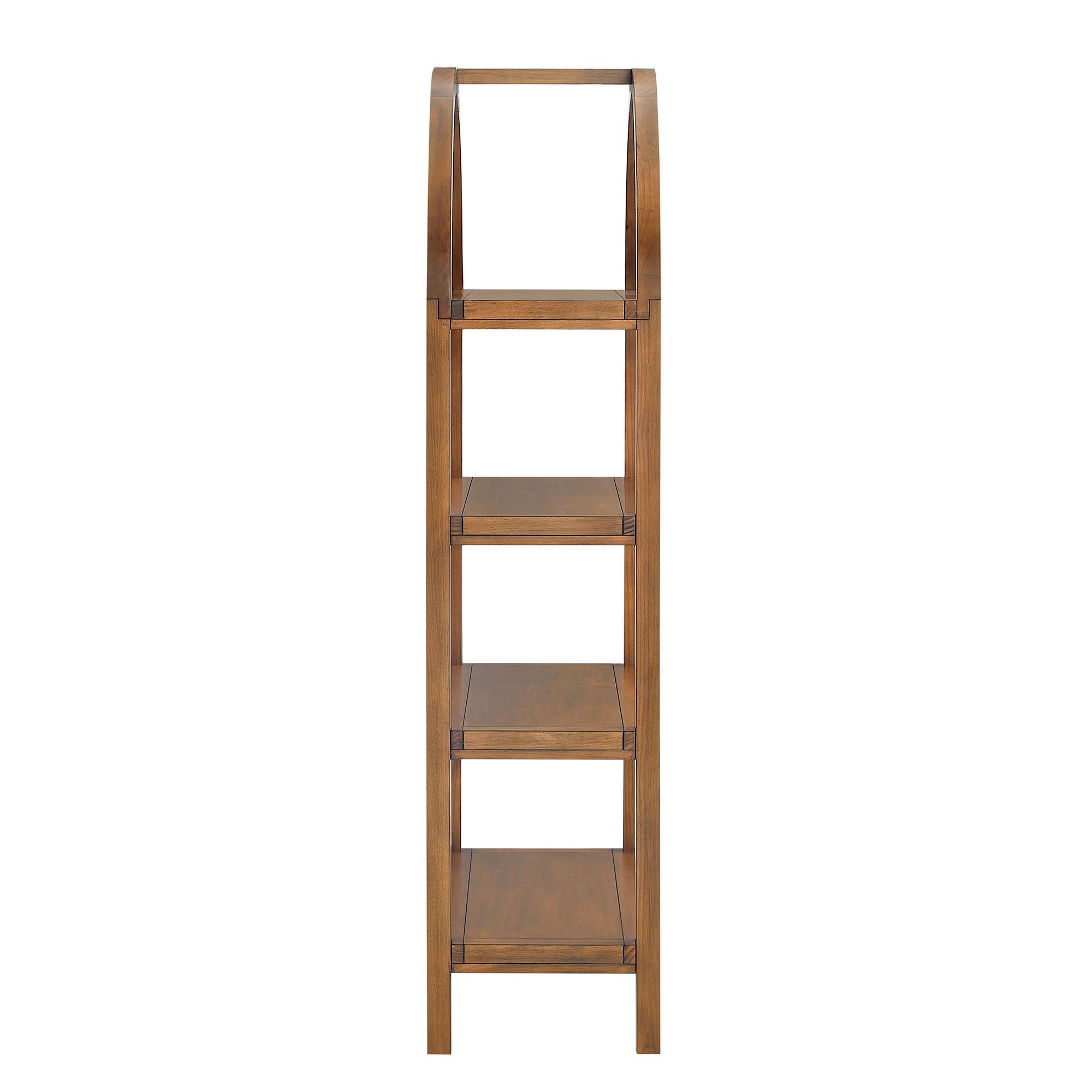 Vexley 60 Inch Arched Bookshelf, Walnut