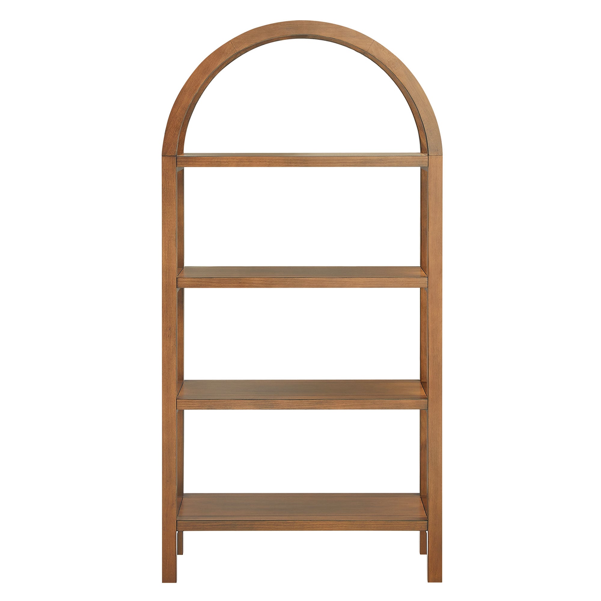 Vexley 60 Inch Arched Bookshelf, Walnut