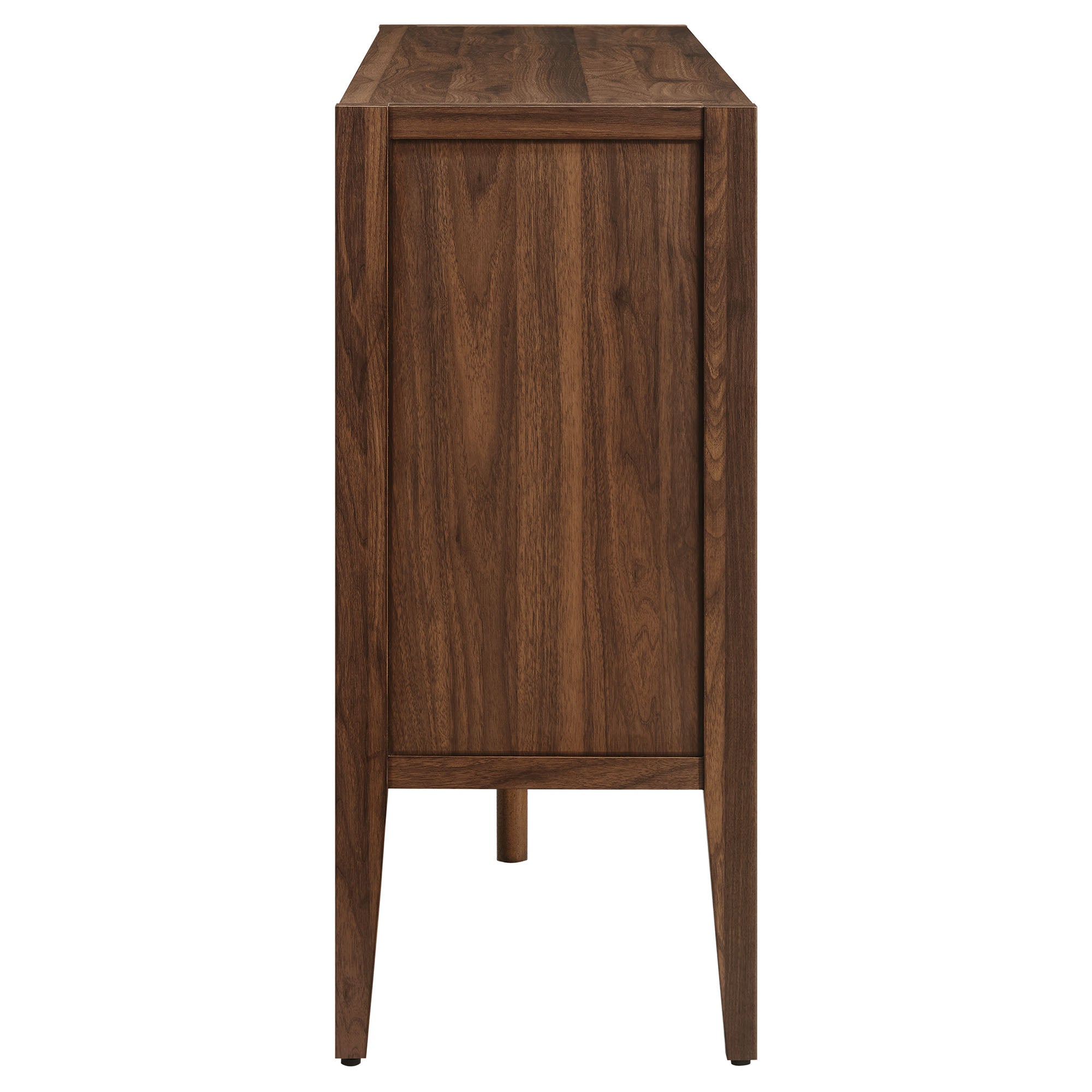Nell 72" Glass Door Sideboard Storage Display Cabinet, Walnut