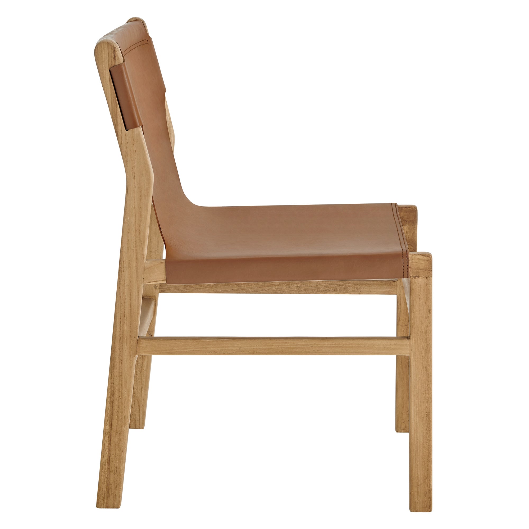 Sonora Leather Dining Side Chair, Chestnut Tan