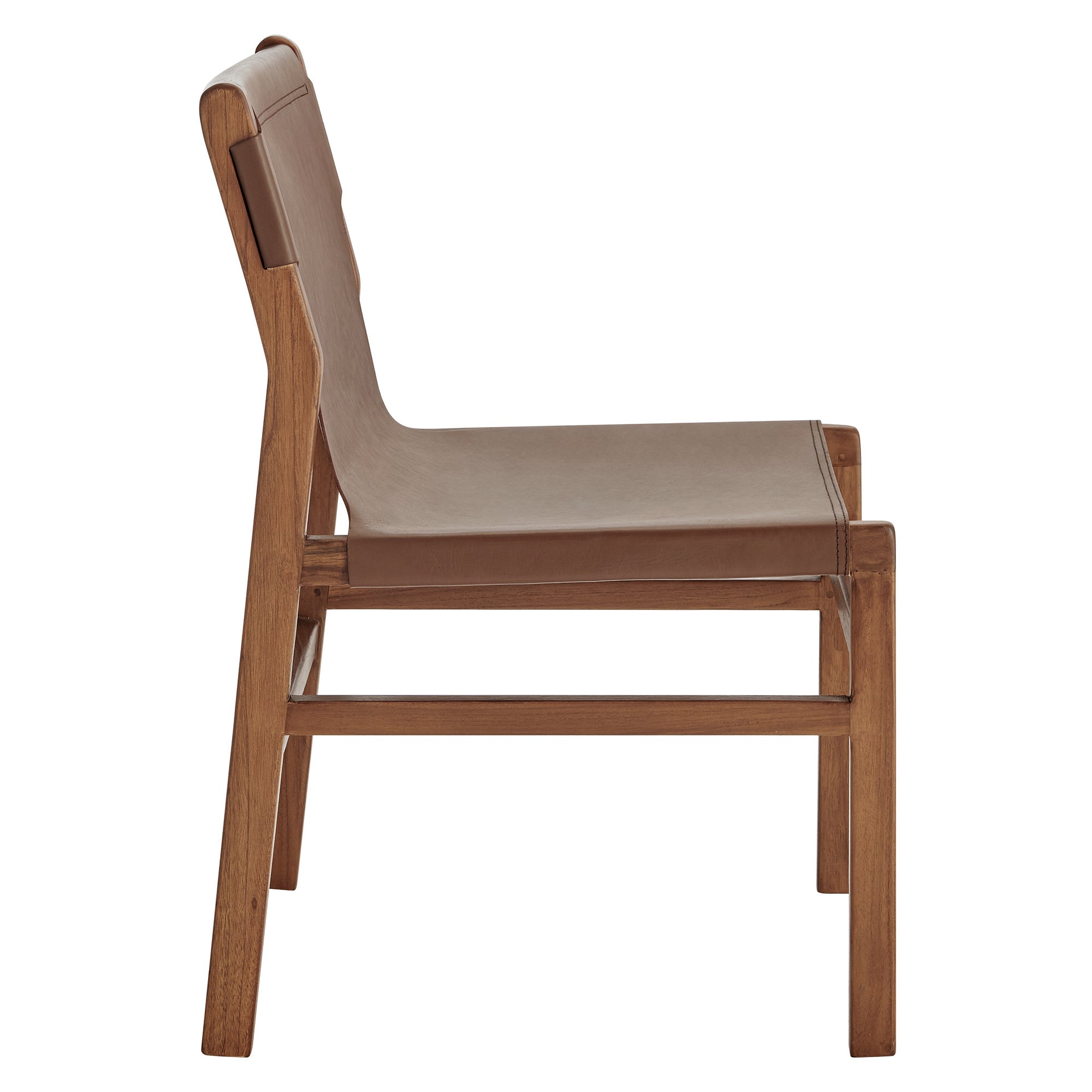 Sonora Leather Dining Side Chair, Nutmeg Brown