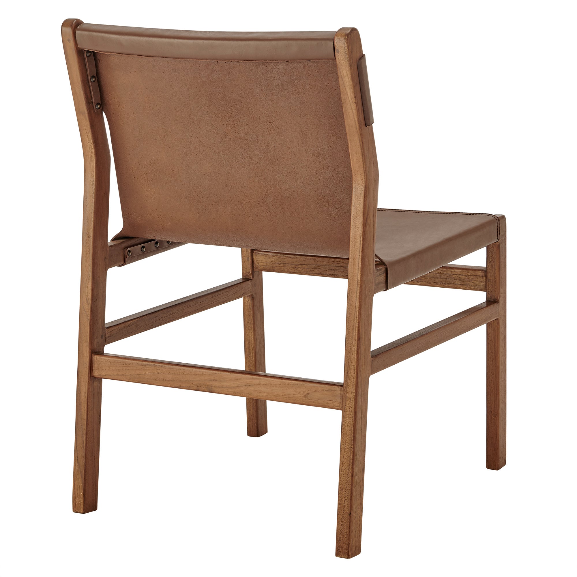Sonora Leather Dining Side Chair, Nutmeg Brown