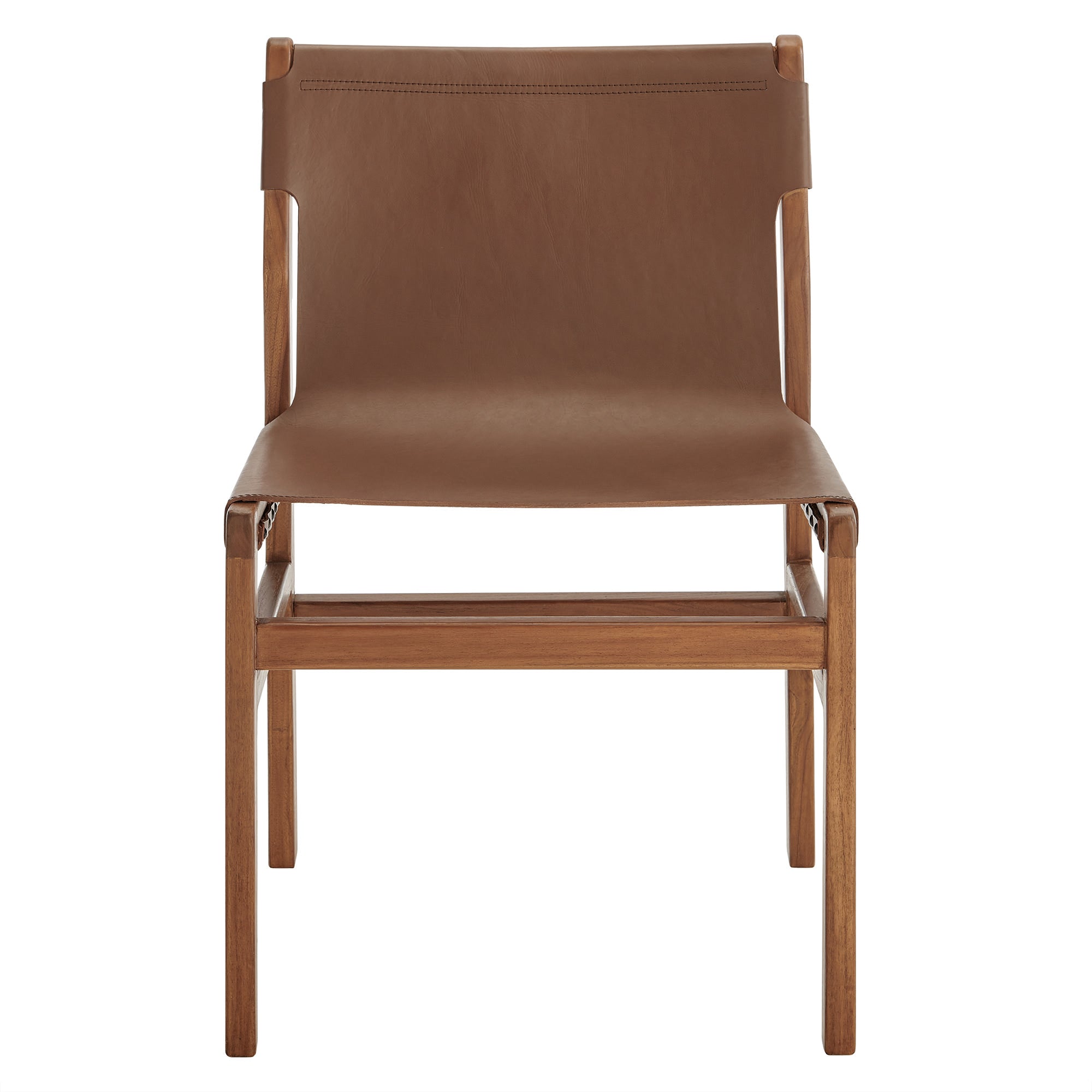 Sonora Leather Dining Side Chair, Nutmeg Brown