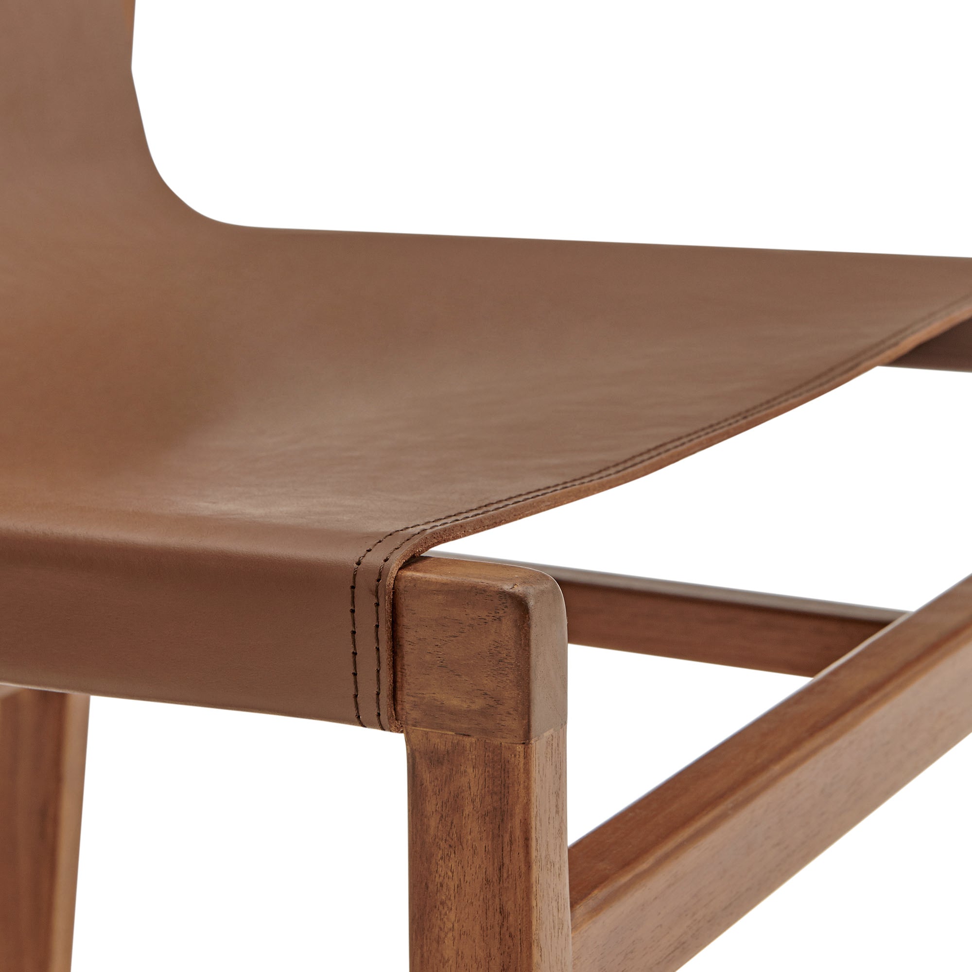 Sonora Leather Dining Side Chair, Nutmeg Brown