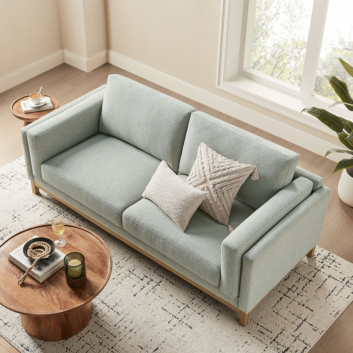Roscoe 81 inch Fabric Sofa, Mist