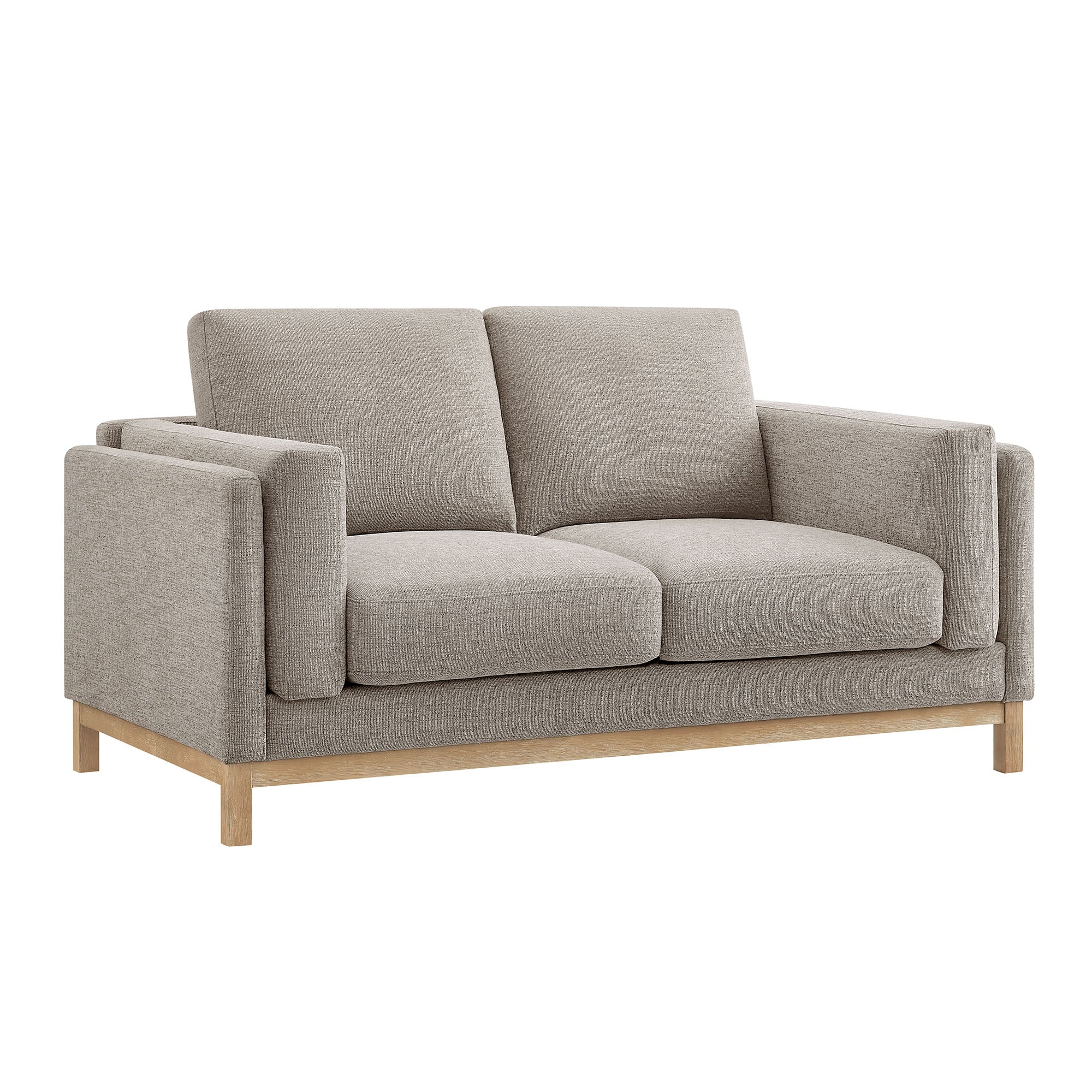 Roscoe 63 inch Fabric Loveseat, Pewter