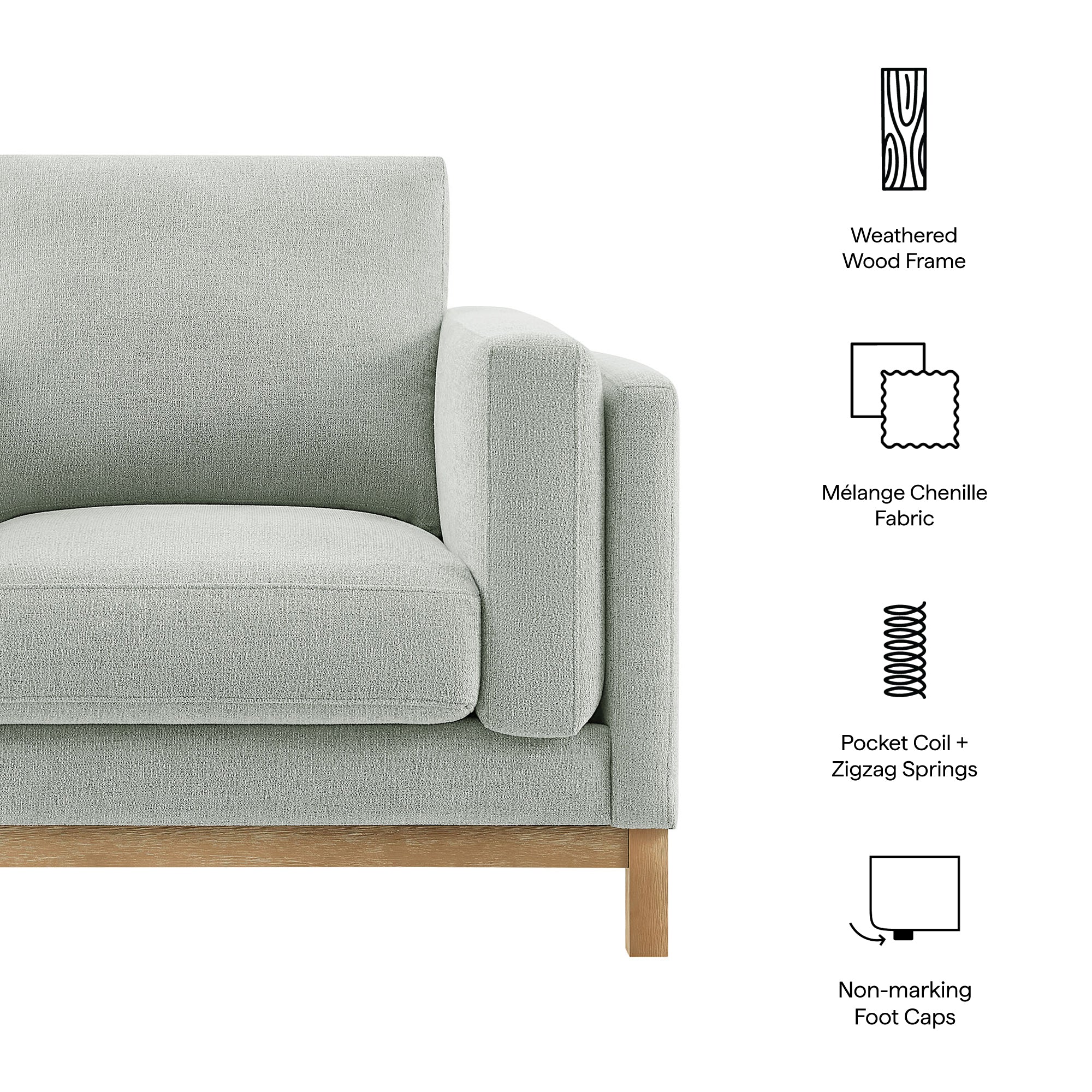 Roscoe Fabric Armchair, Mist