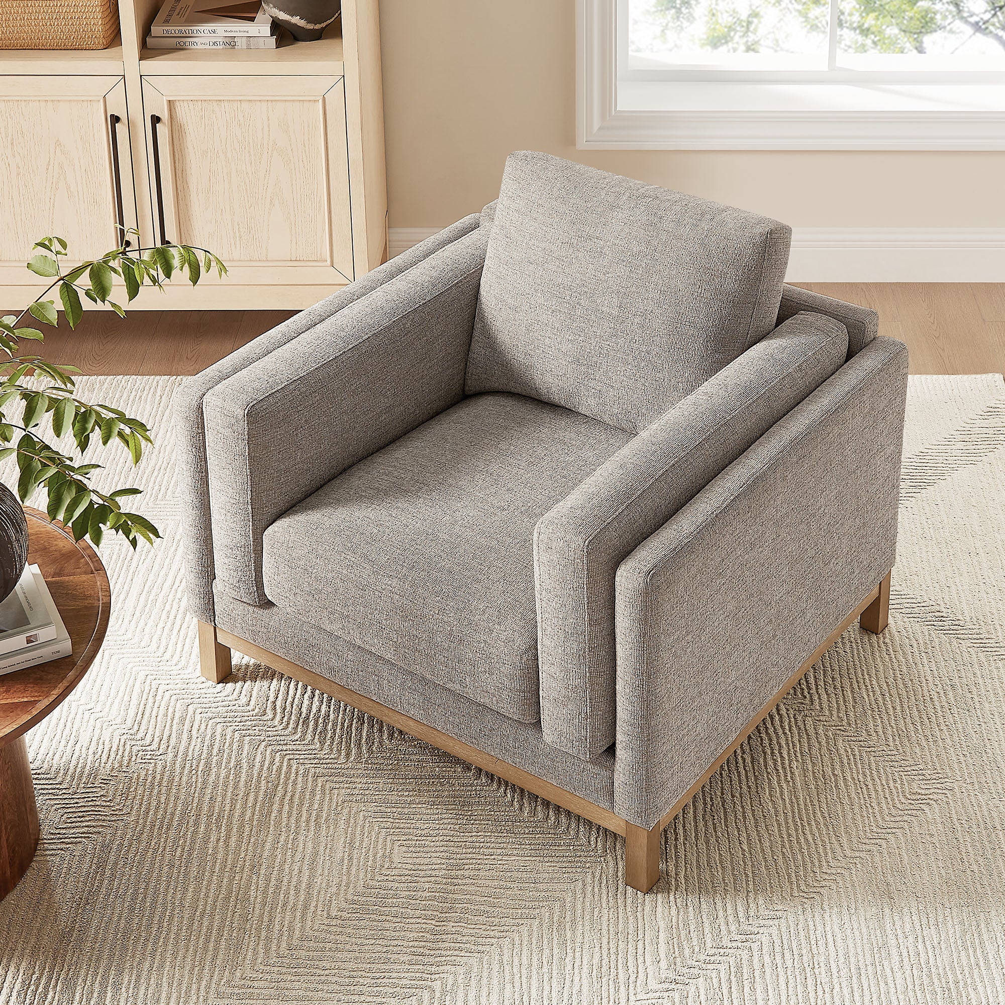 Roscoe Fabric Armchair, Pewter