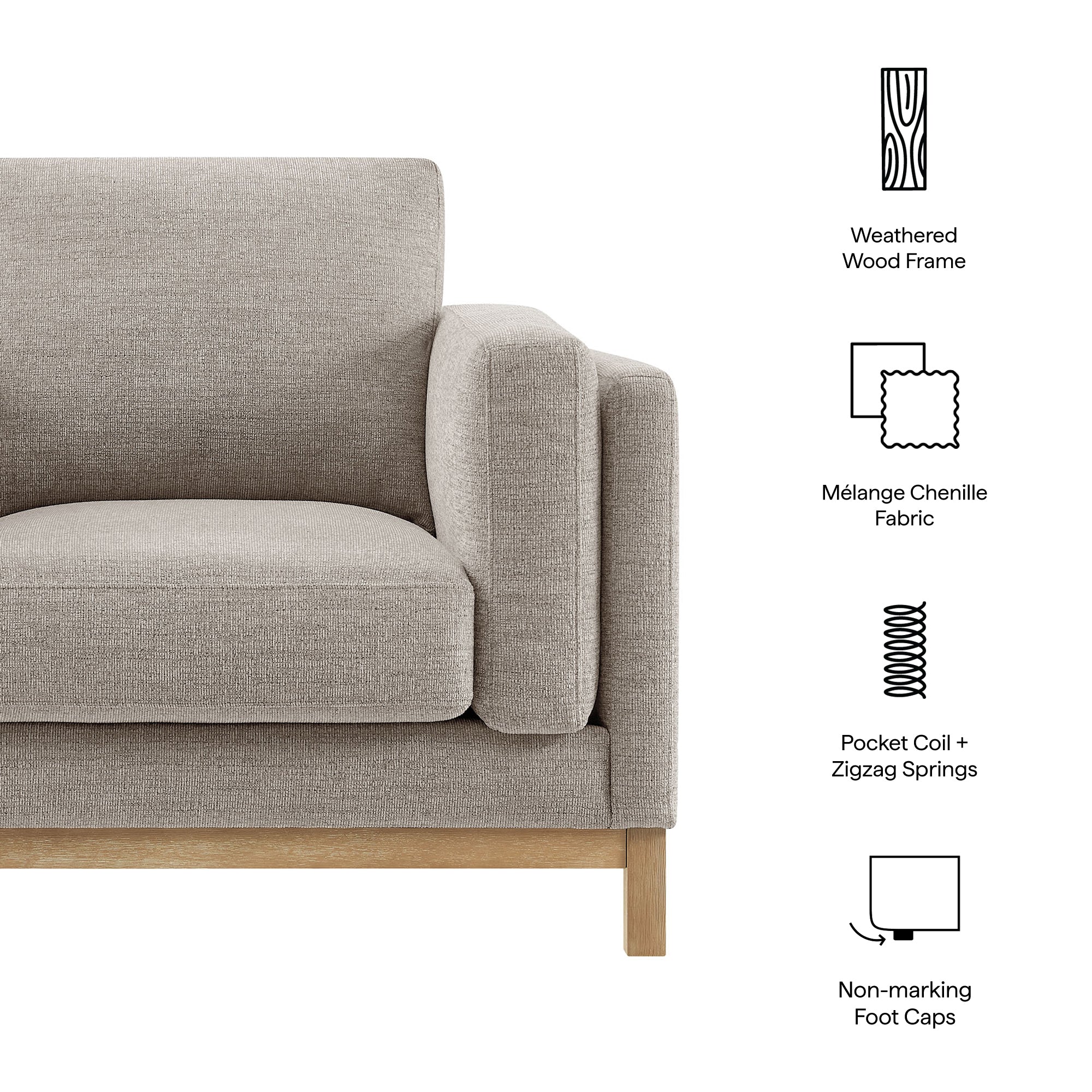 Roscoe Fabric Armchair, Pewter