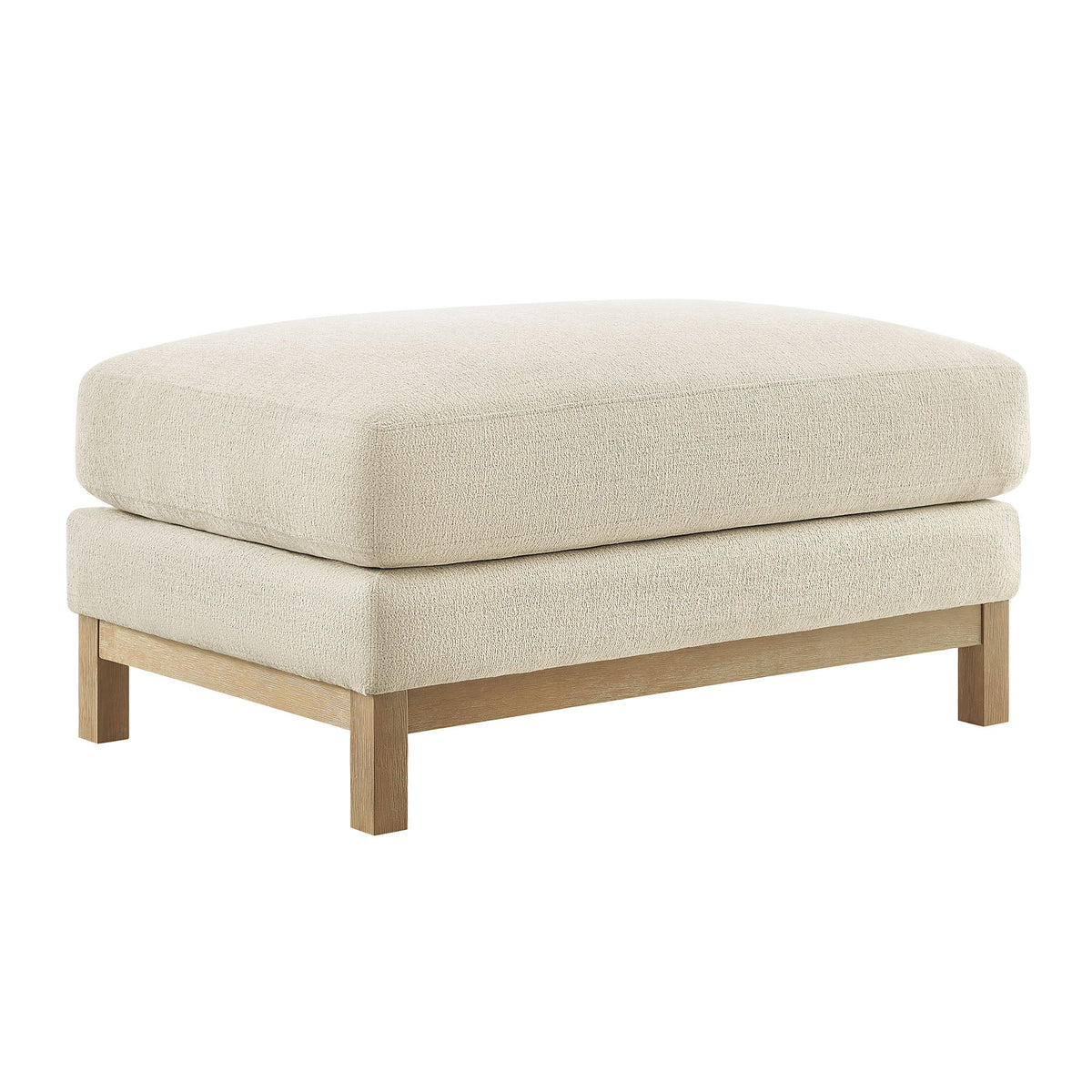 Roscoe Fabric Ottoman, Ivory