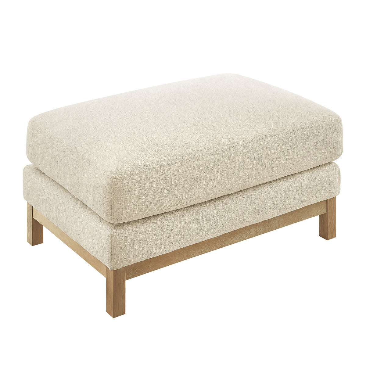 Roscoe Fabric Ottoman, Ivory