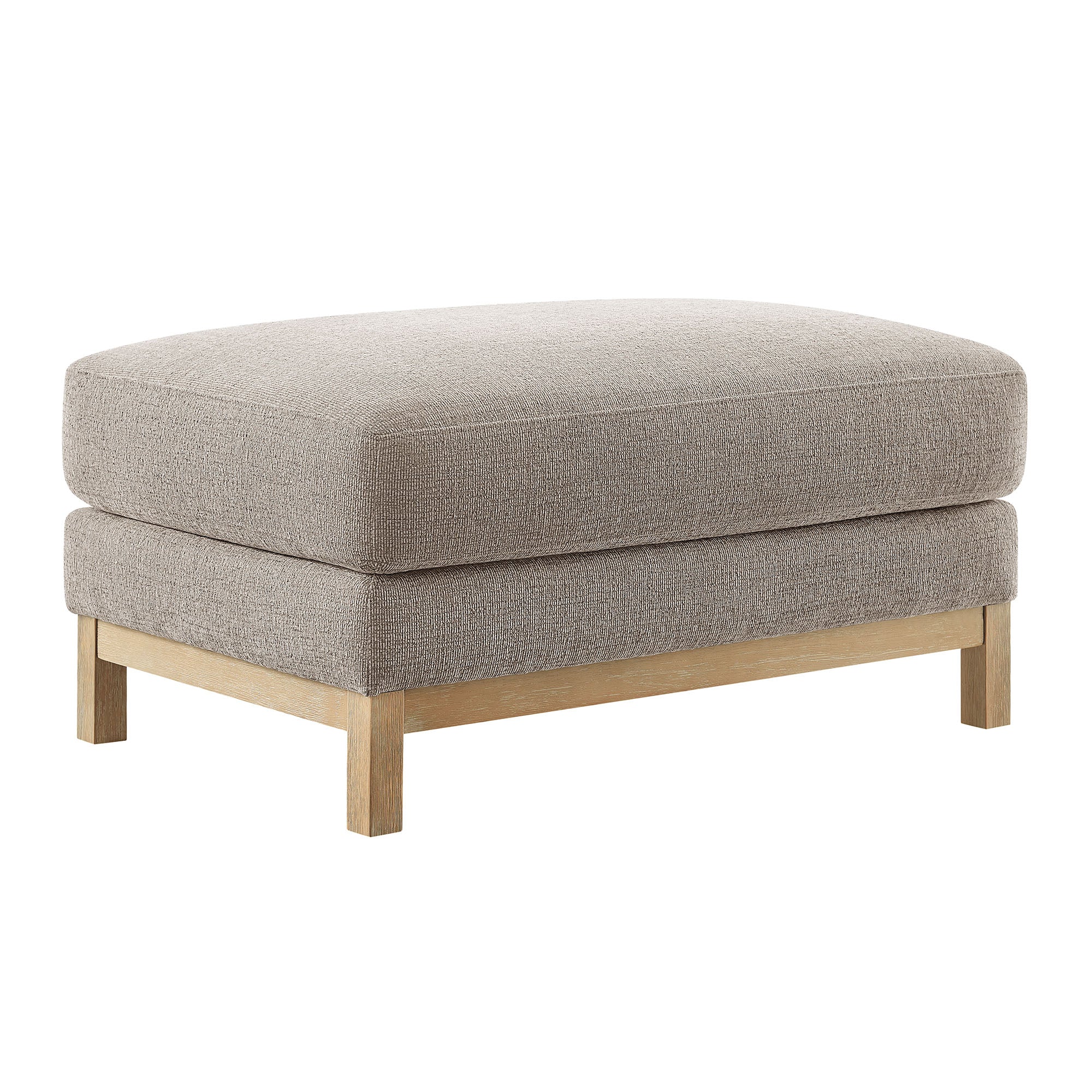 Roscoe Fabric Ottoman, Pewter