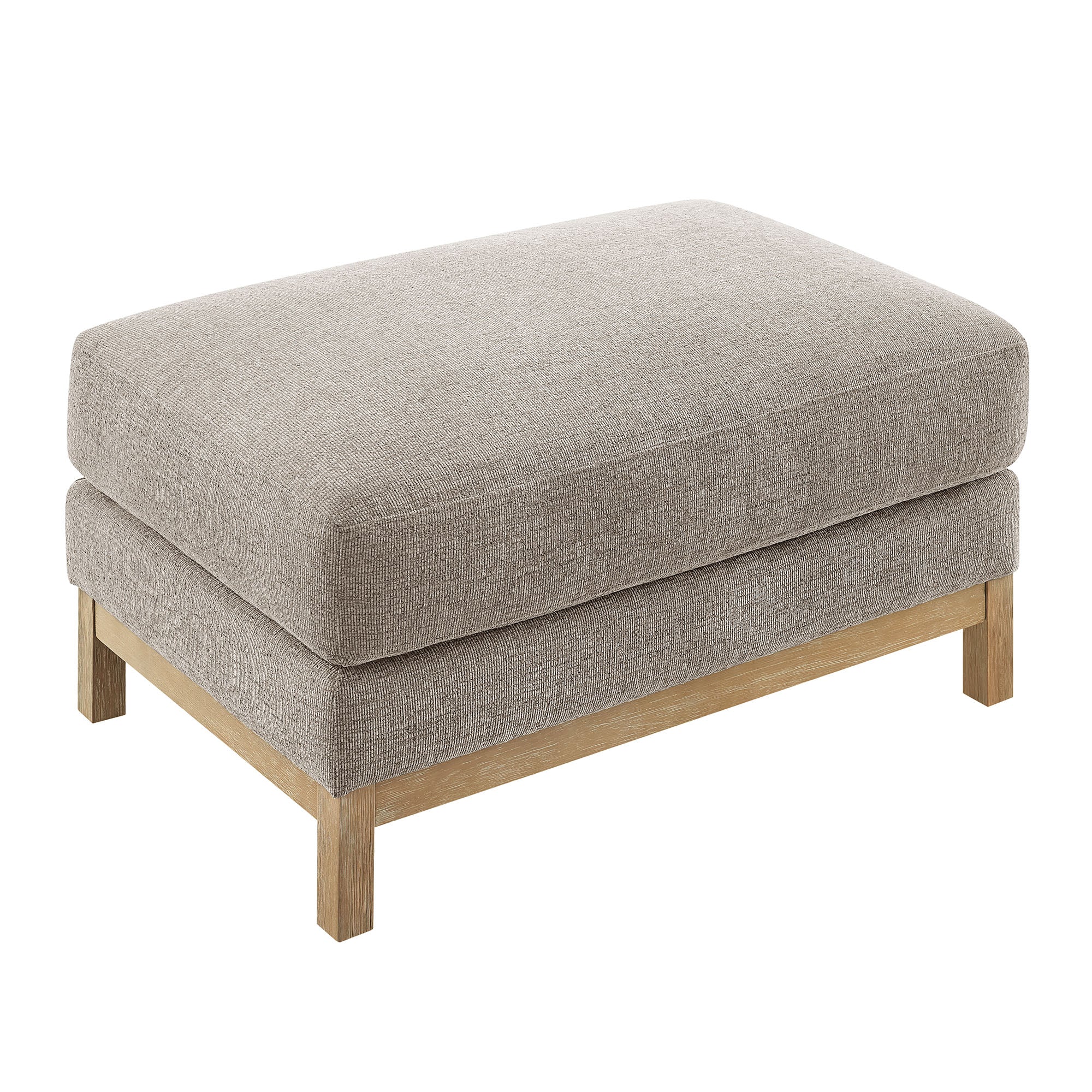 Roscoe Fabric Ottoman, Pewter