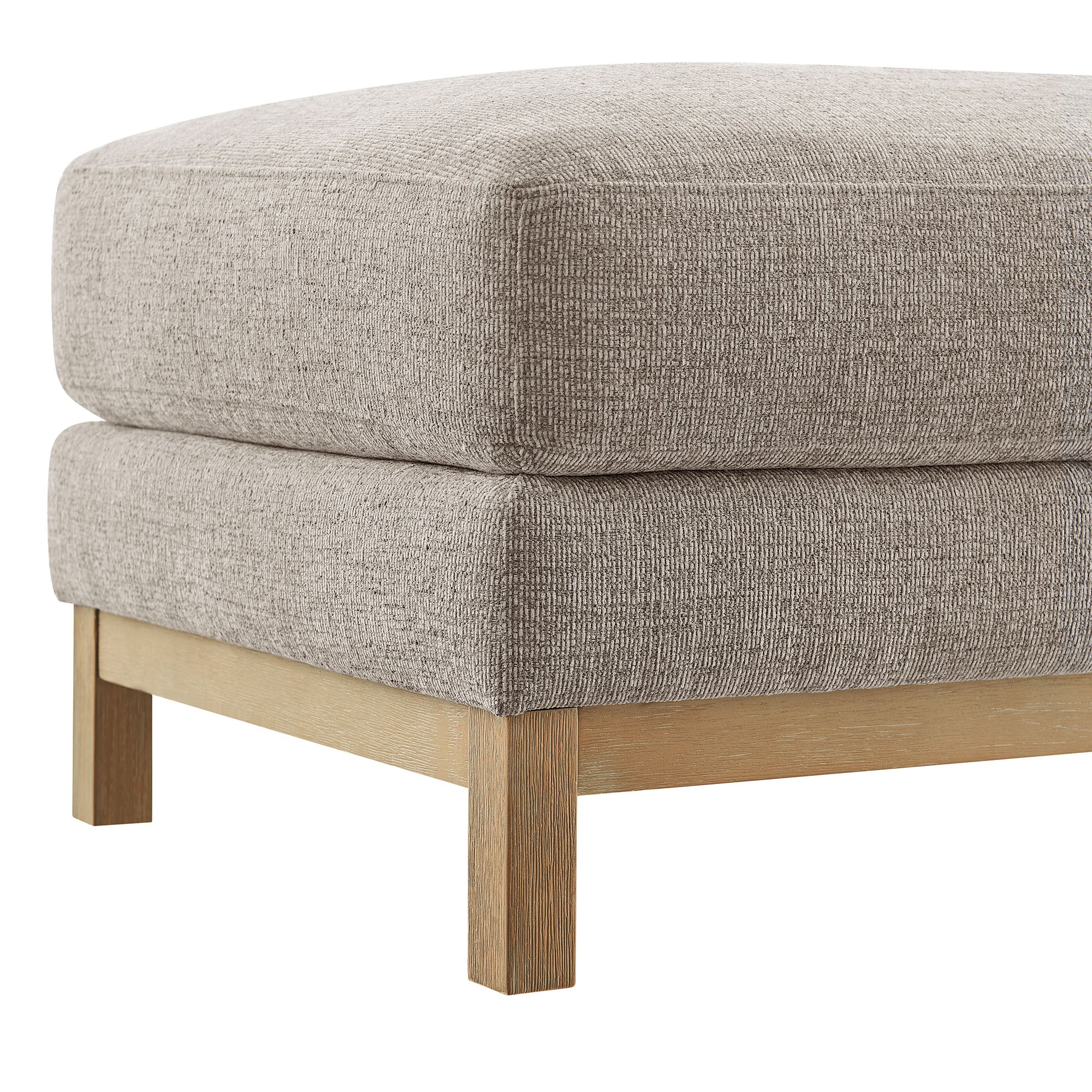 Roscoe Fabric Ottoman, Pewter