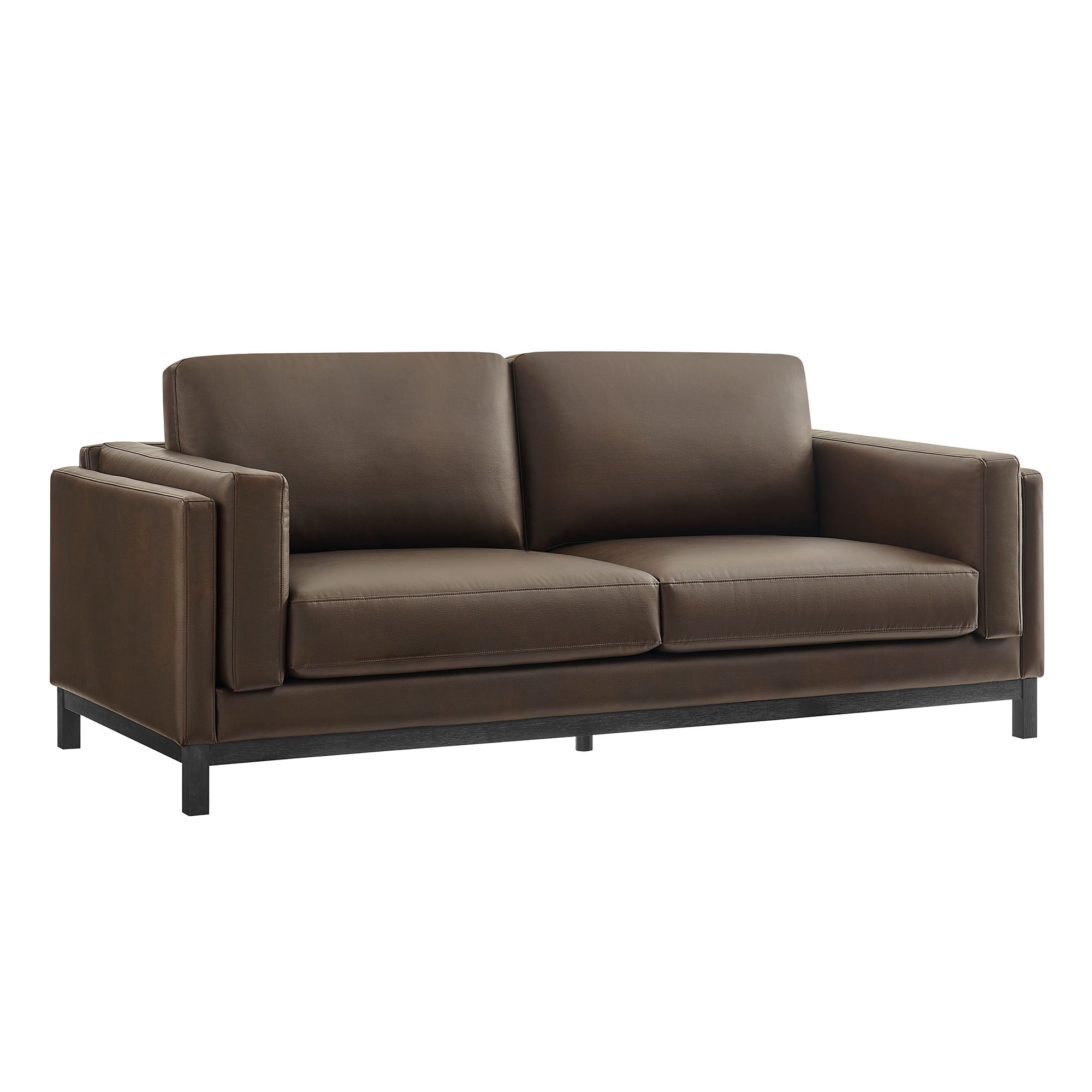 Roscoe 81 inch Vegan Leather Sofa, Espresso
