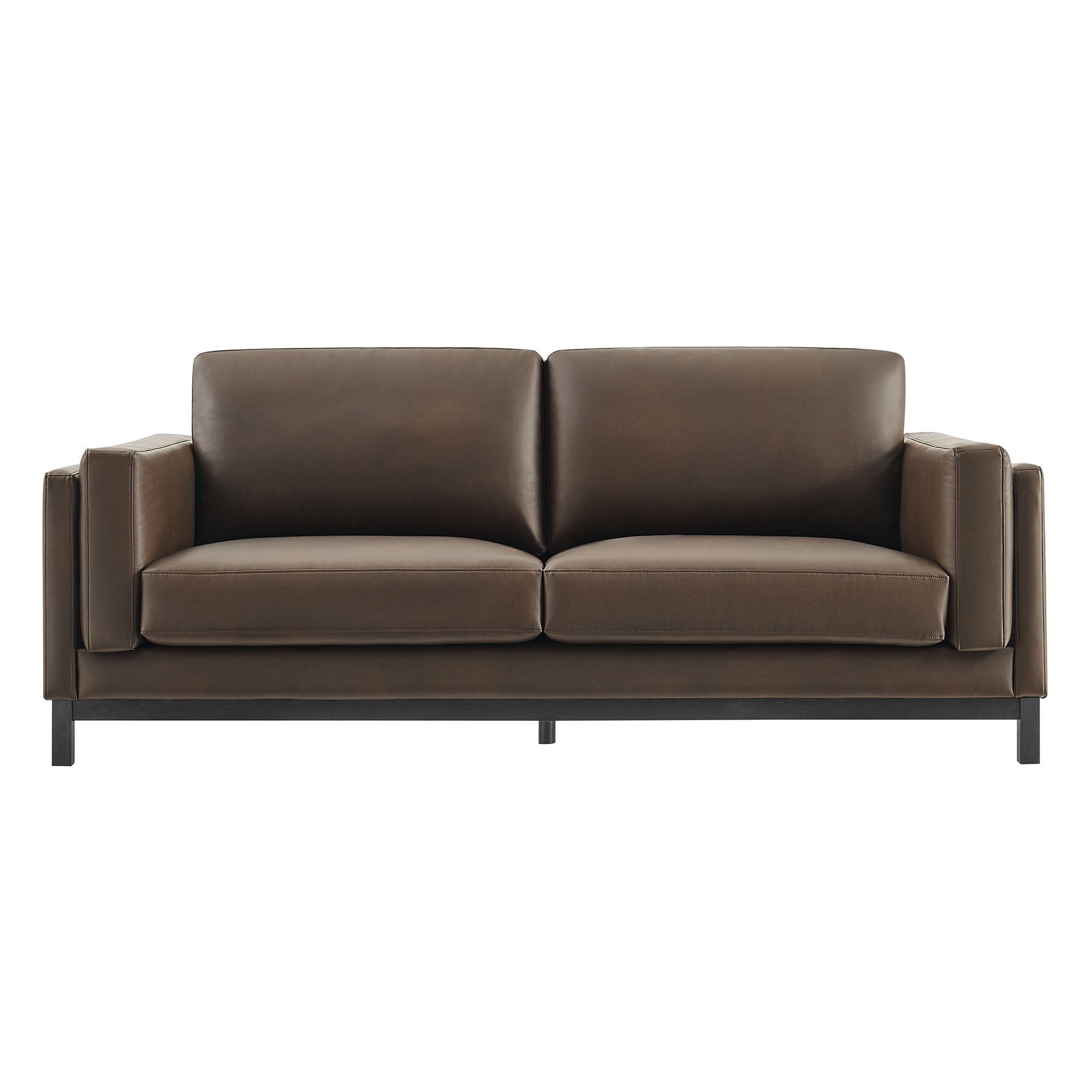Roscoe 81 inch Vegan Leather Sofa, Espresso