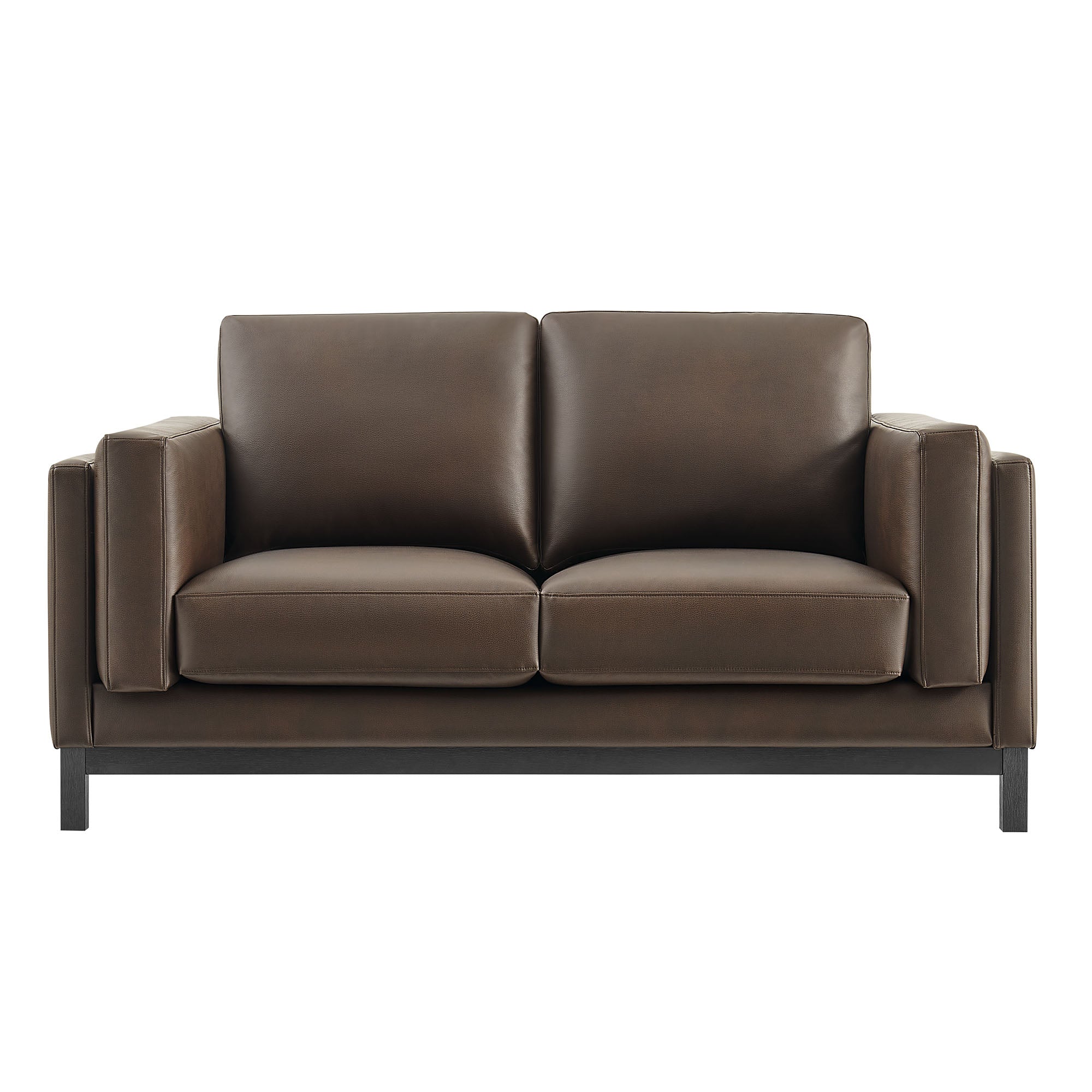 Roscoe 63 inch Vegan Leather Loveseat, Espresso