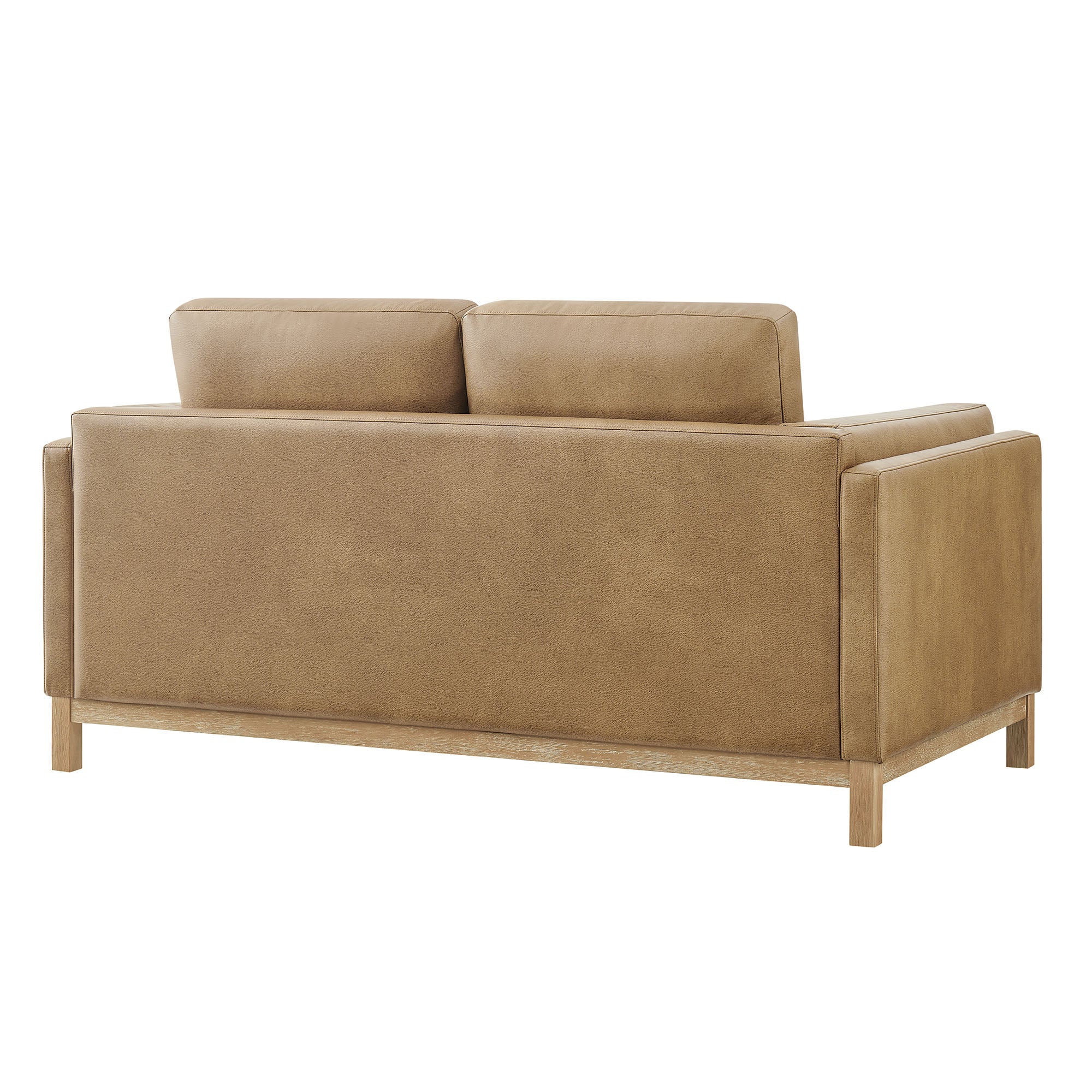 Roscoe 63 inch Vegan Leather Loveseat, Toast