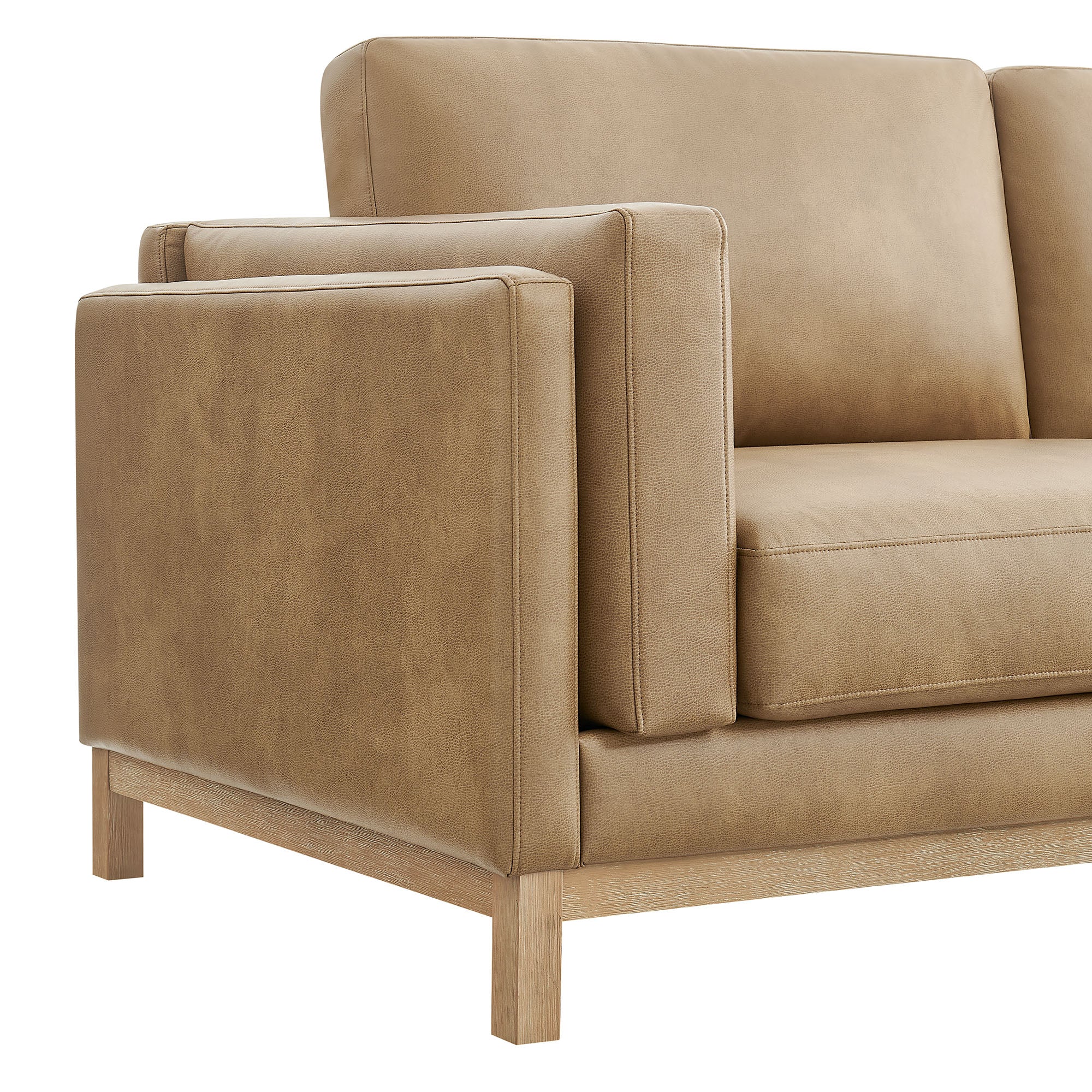 Roscoe 63 inch Vegan Leather Loveseat, Toast